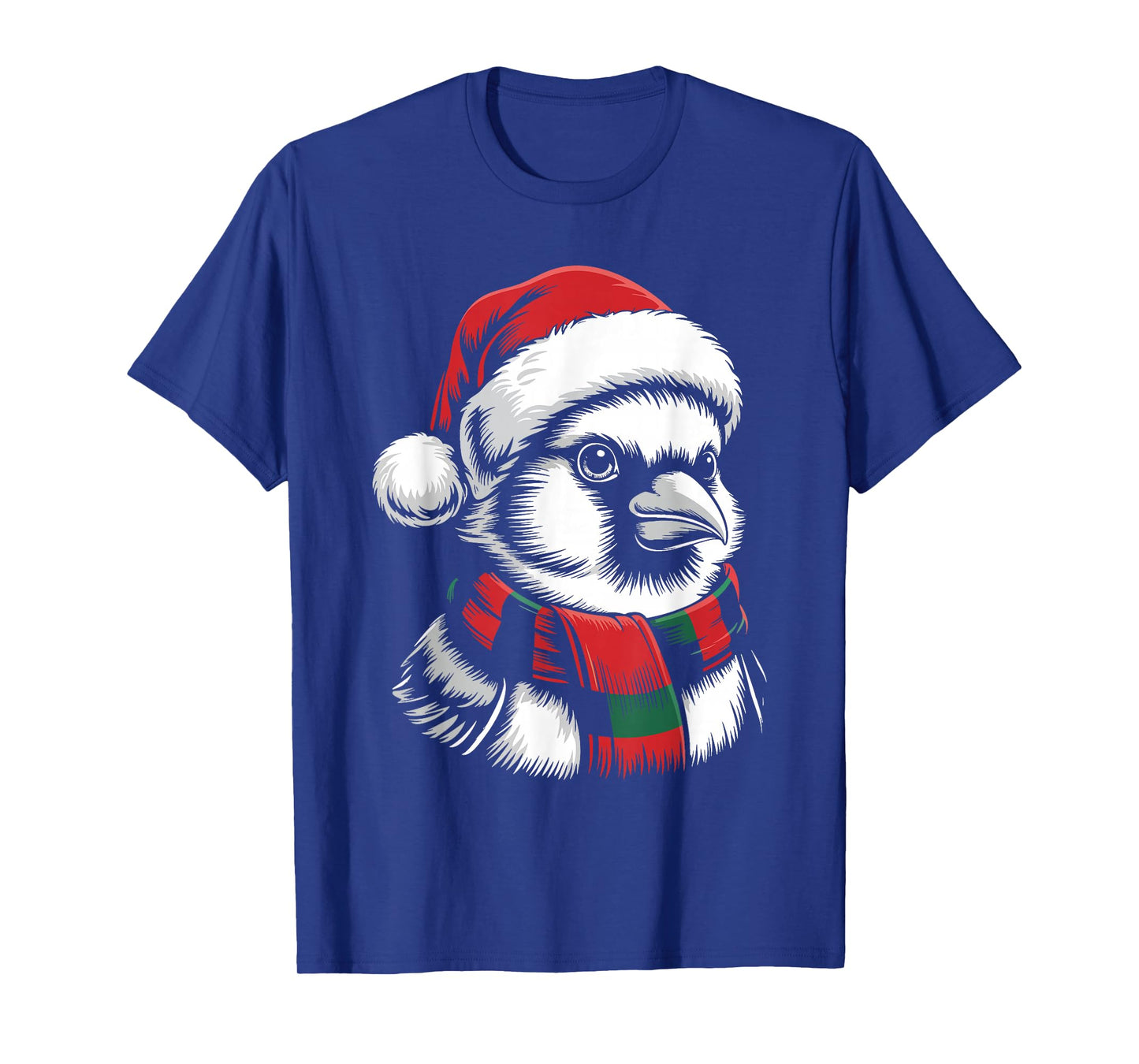 Cardinal Bird Xmas Santa Hat Scarf Christmas Costume T-Shirt