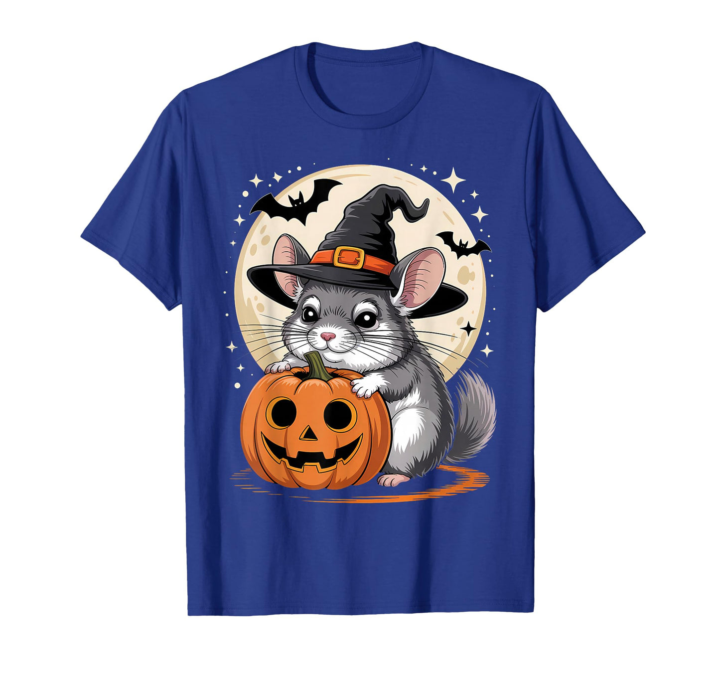 Halloween Chinchilla Witch Hat Pumpkin Spooky T-Shirt