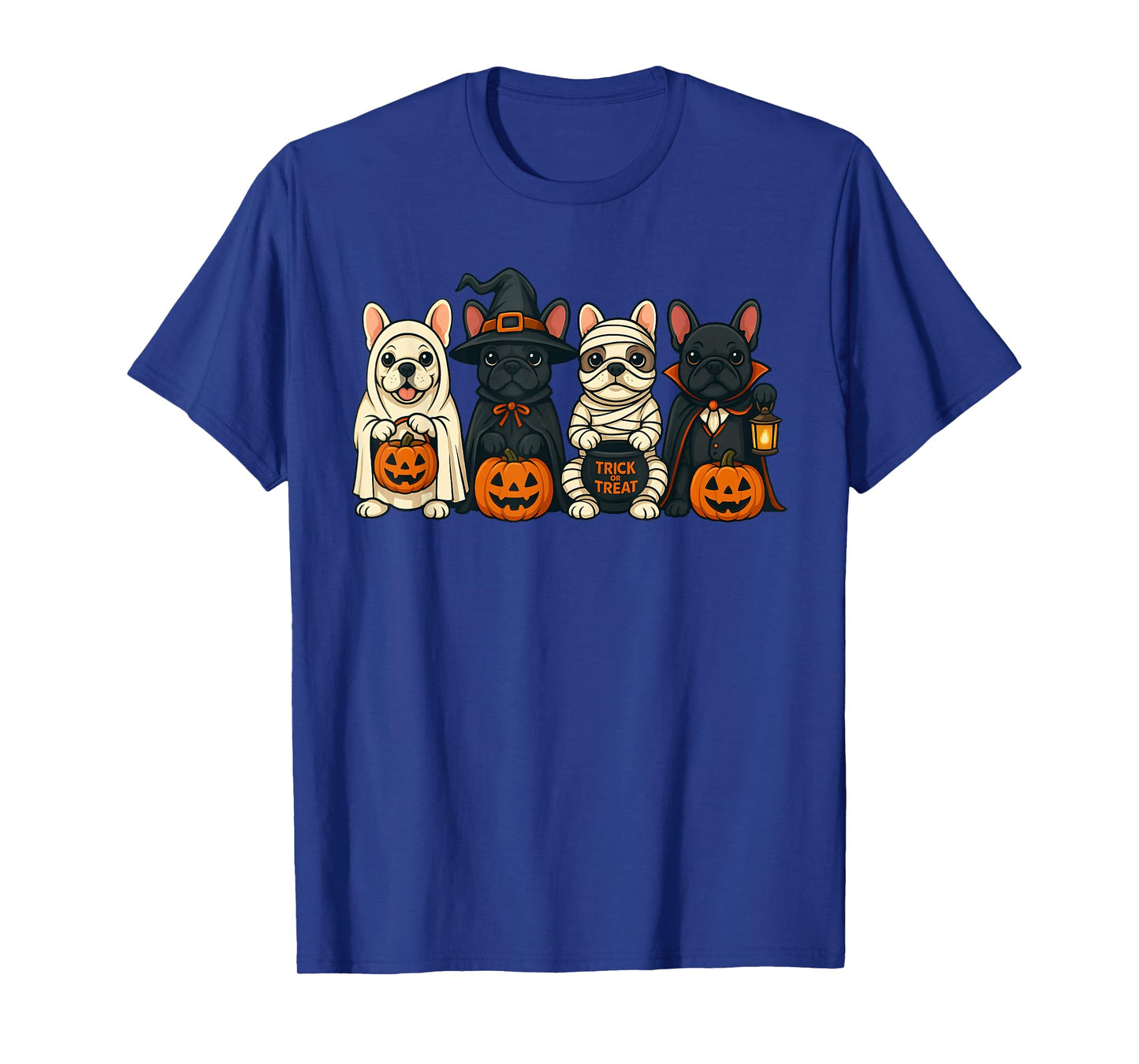 French Bulldog Ghost Witch Pumpkins Halloween Dog Costume T-Shirt