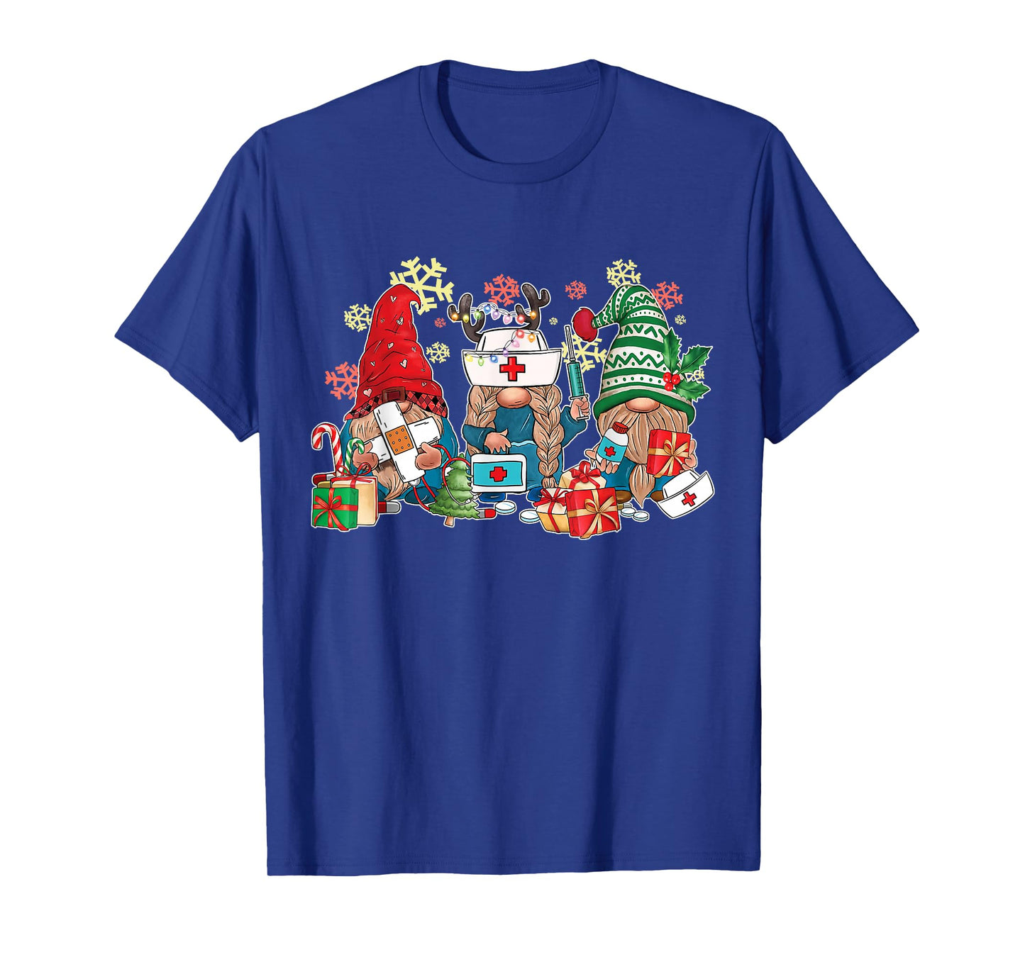 Gnome Christmas Nurse Men Women Xmas Santa T-Shirt