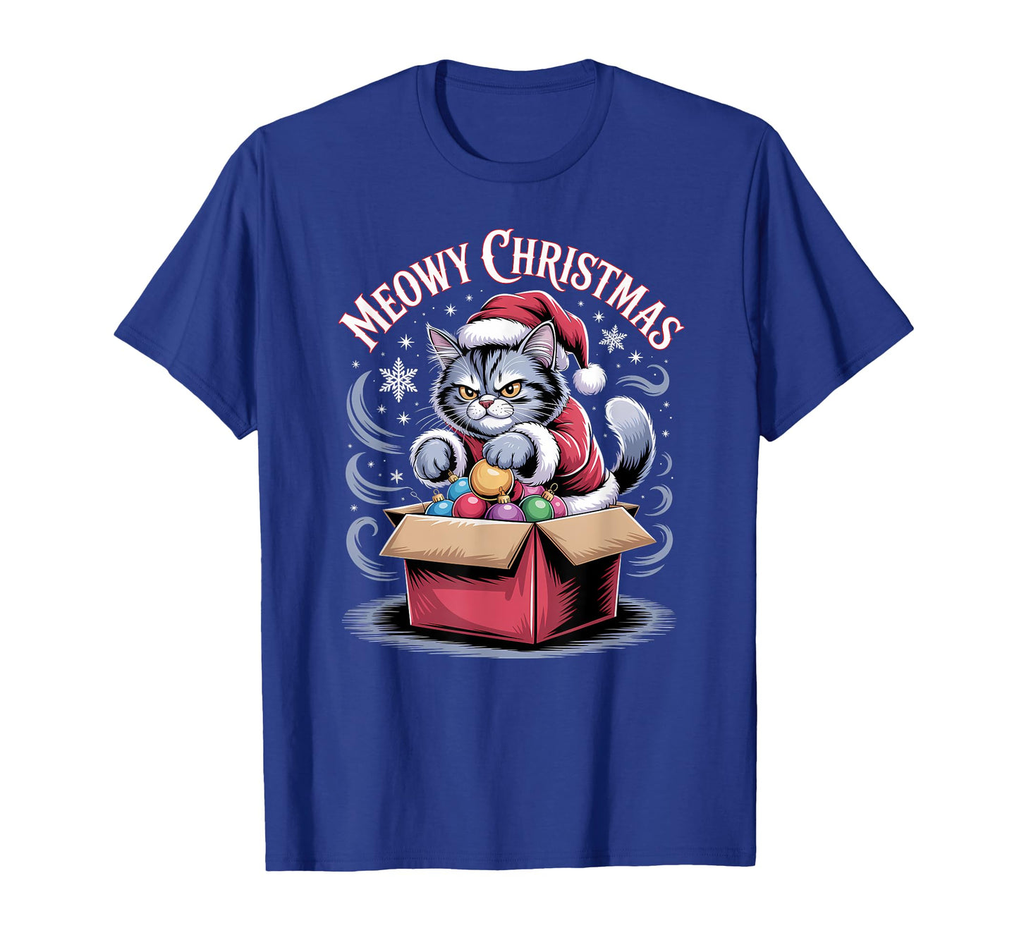 Meowy Christmas Funny Holiday Cat Pun T-Shirt