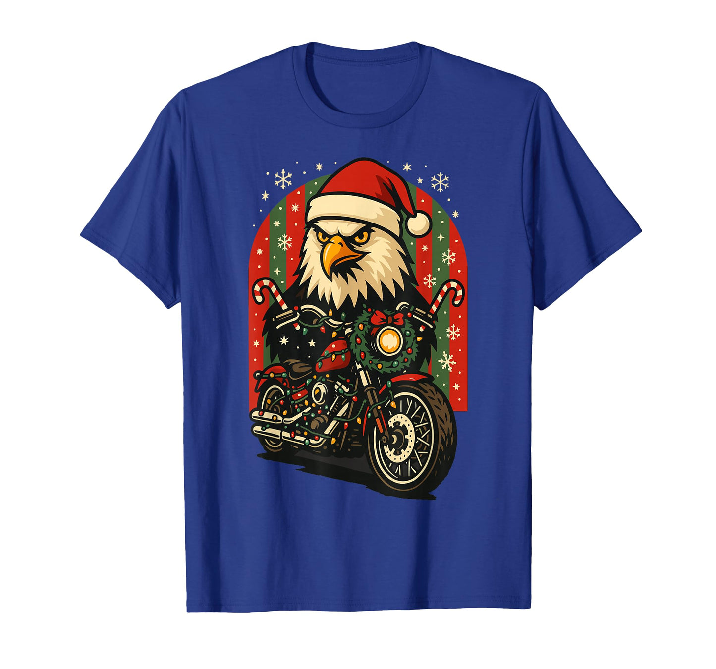 Christmas Eagle Motorcycle Rider Design T-Shirt