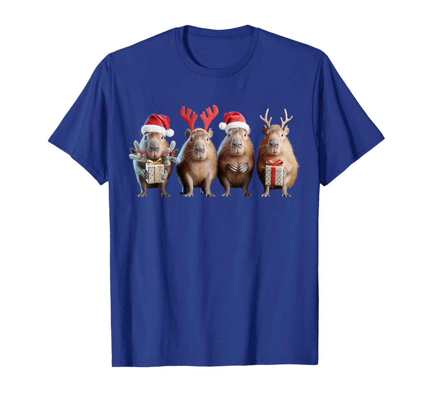 Capybara Christmas Lights Reindeer Santa Christmas Capybara T-Shirt