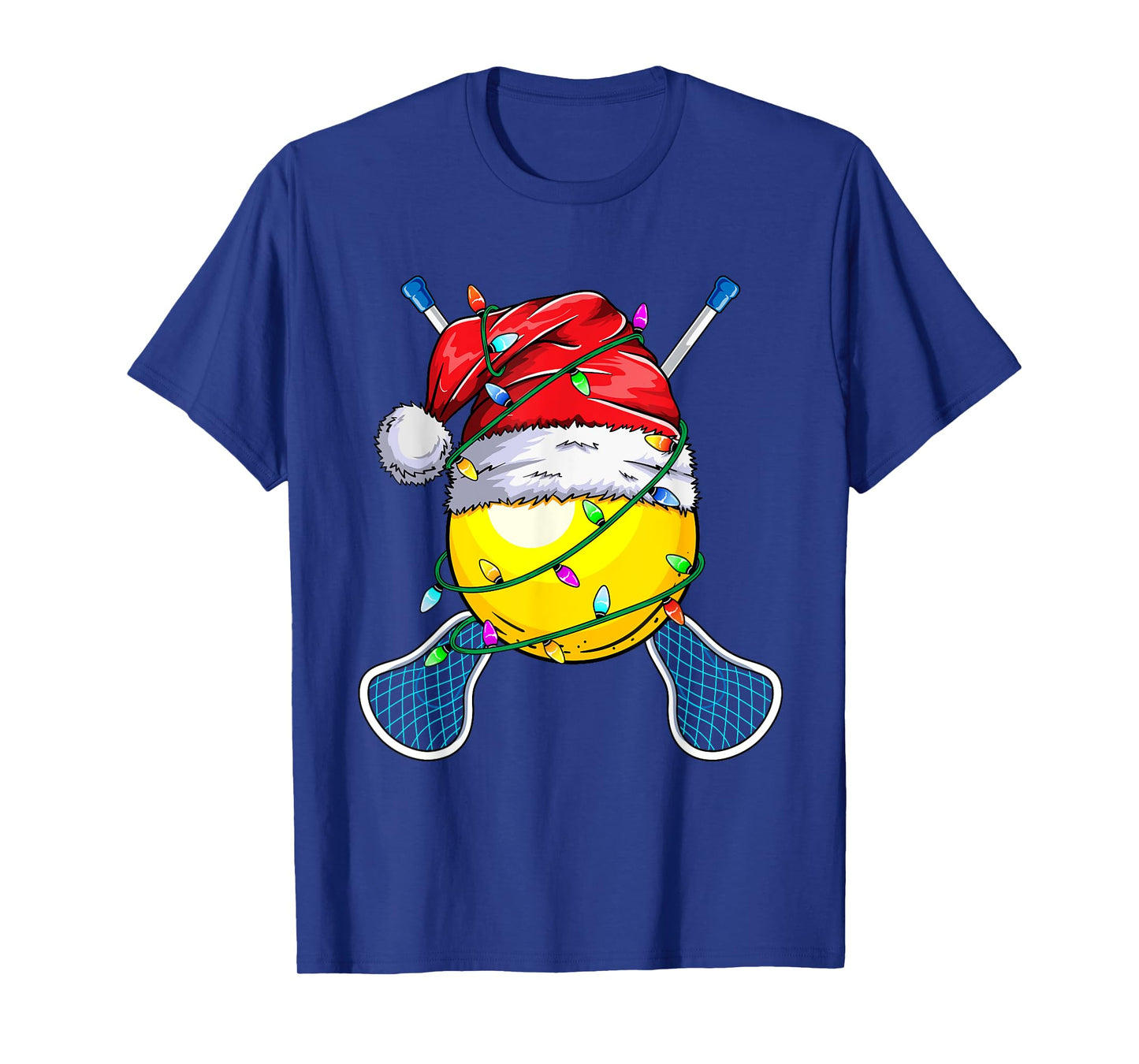 Santa Sports Design- Christmas Lacrosse Player T-Shirt