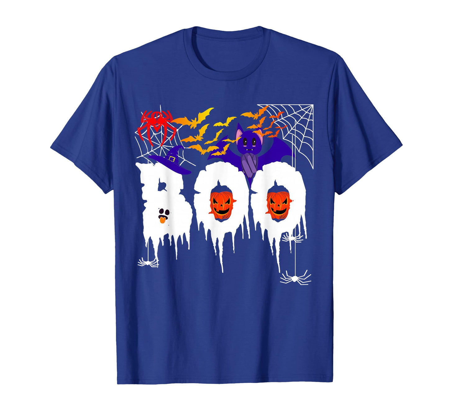 Child Girl Man Woman Cute Spider Bat Witch Ghost Saying Boo T-Shirt