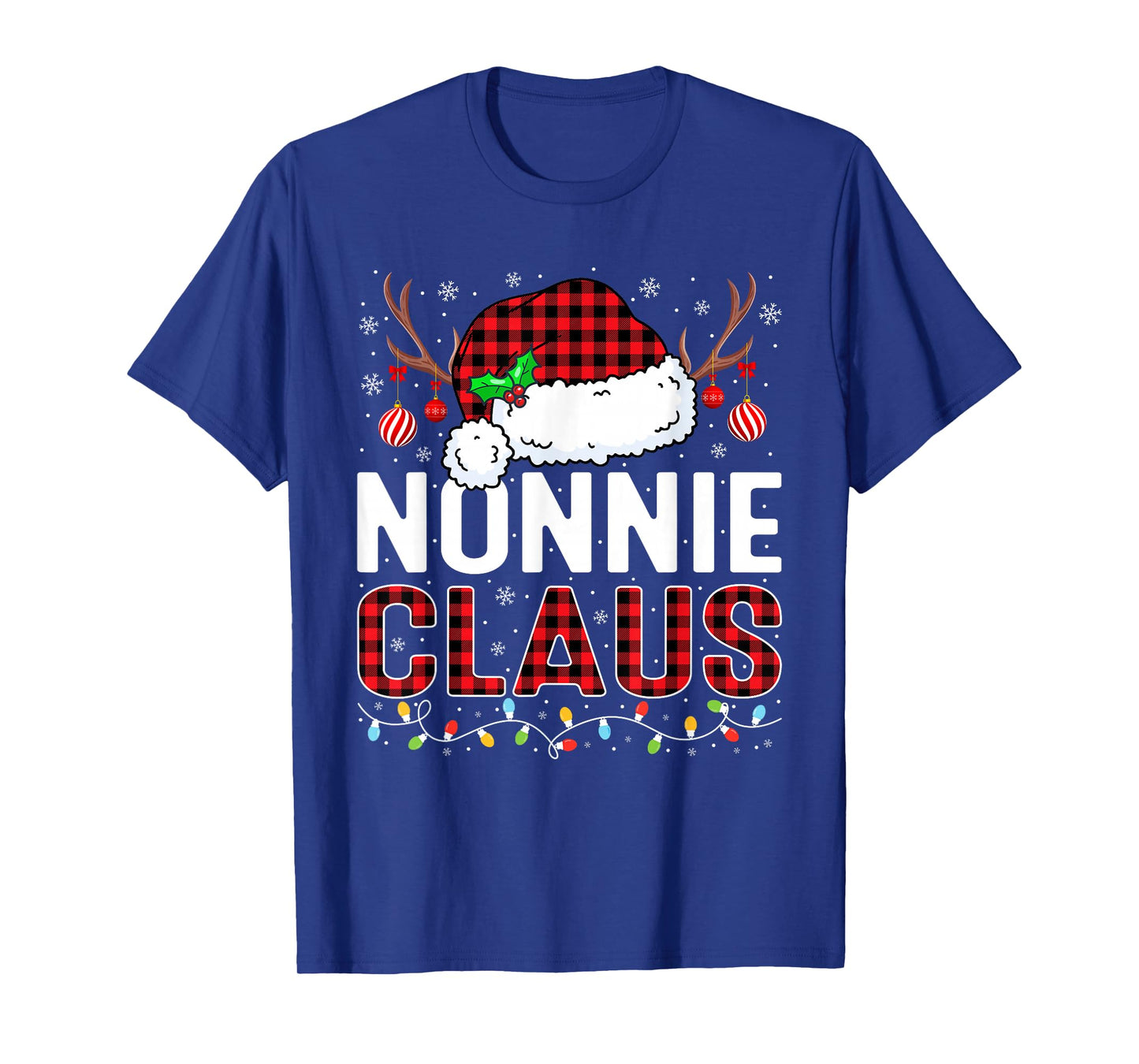 Christmas Lights Nonnie Claus Family Matching Xmas Pajama T-Shirt