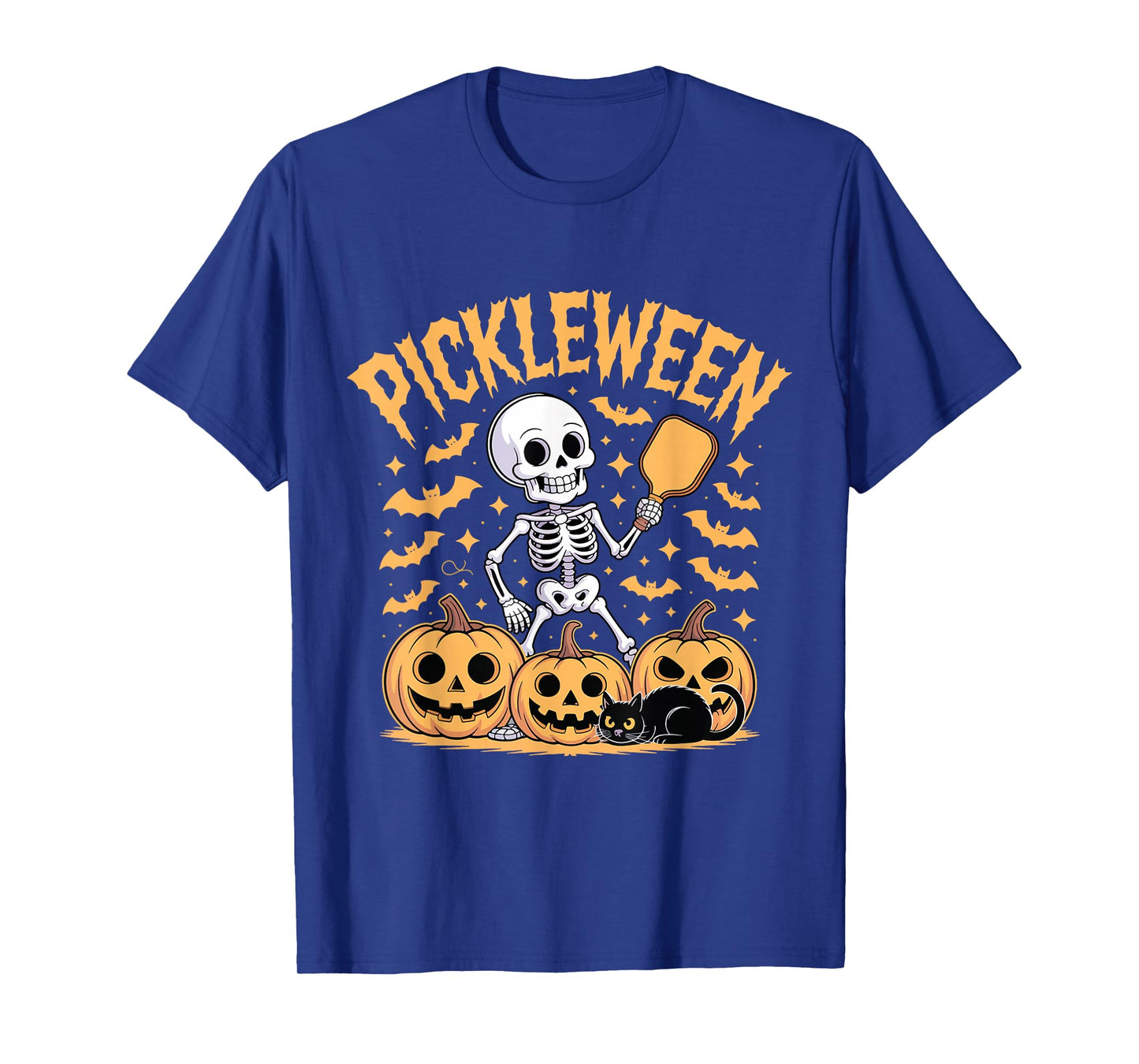 Pickleween Pickleball Player Funny Halloween Skeleton T-Shirt