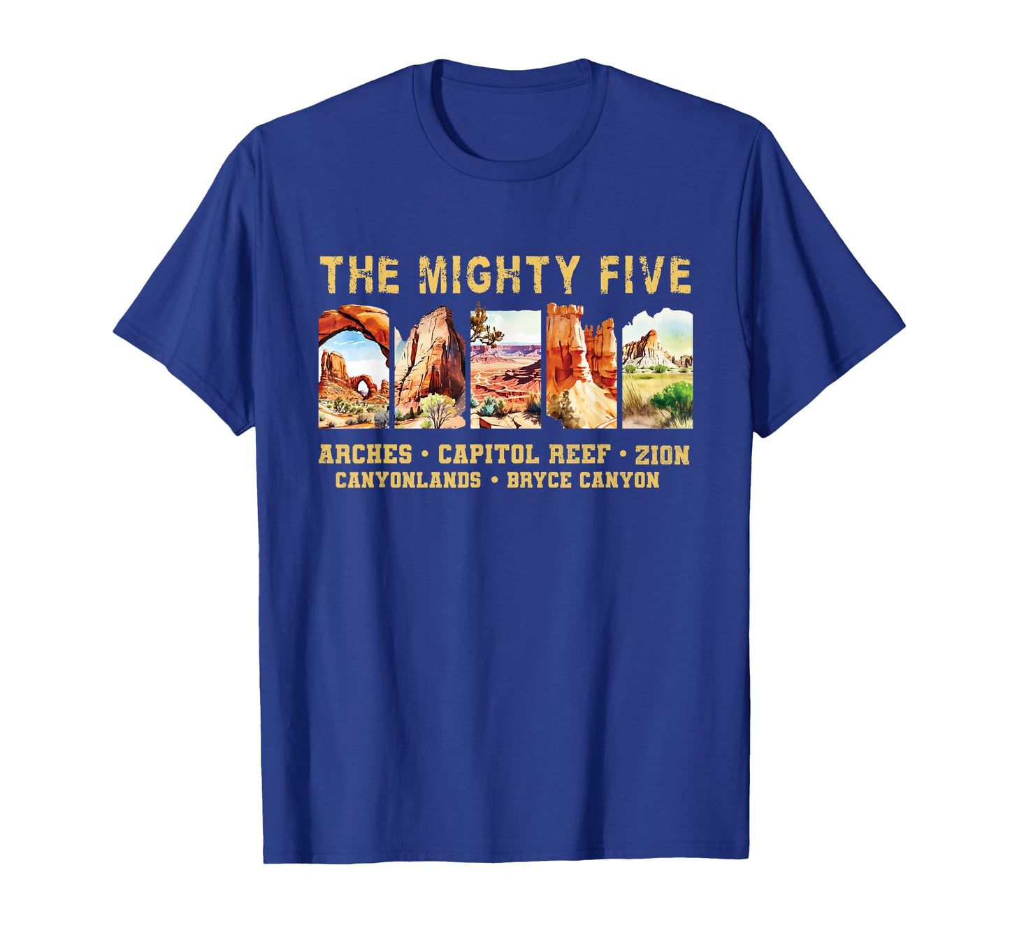 Vintage Moab Souvenir Big 5 Utah Mighty Five National Park T-Shirt