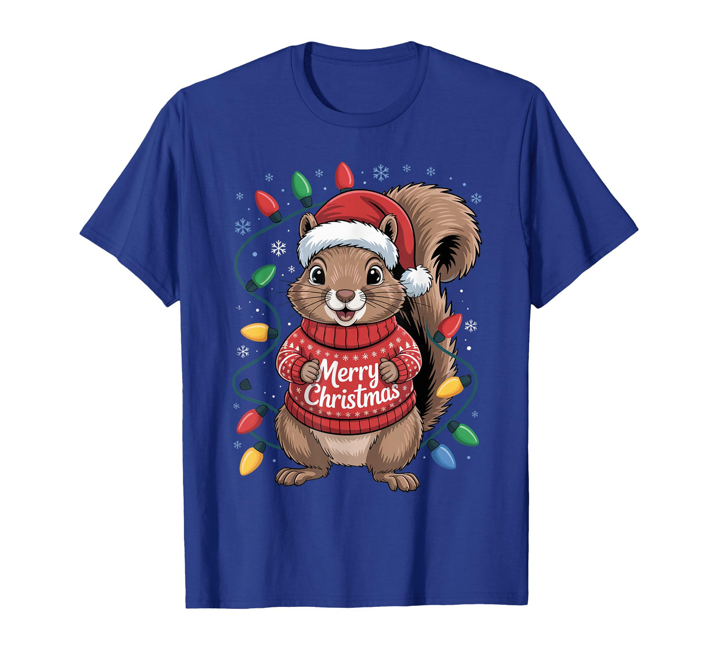 Merry Christmas Rock Squirrel Festive Holiday Cheer Funny T-Shirt