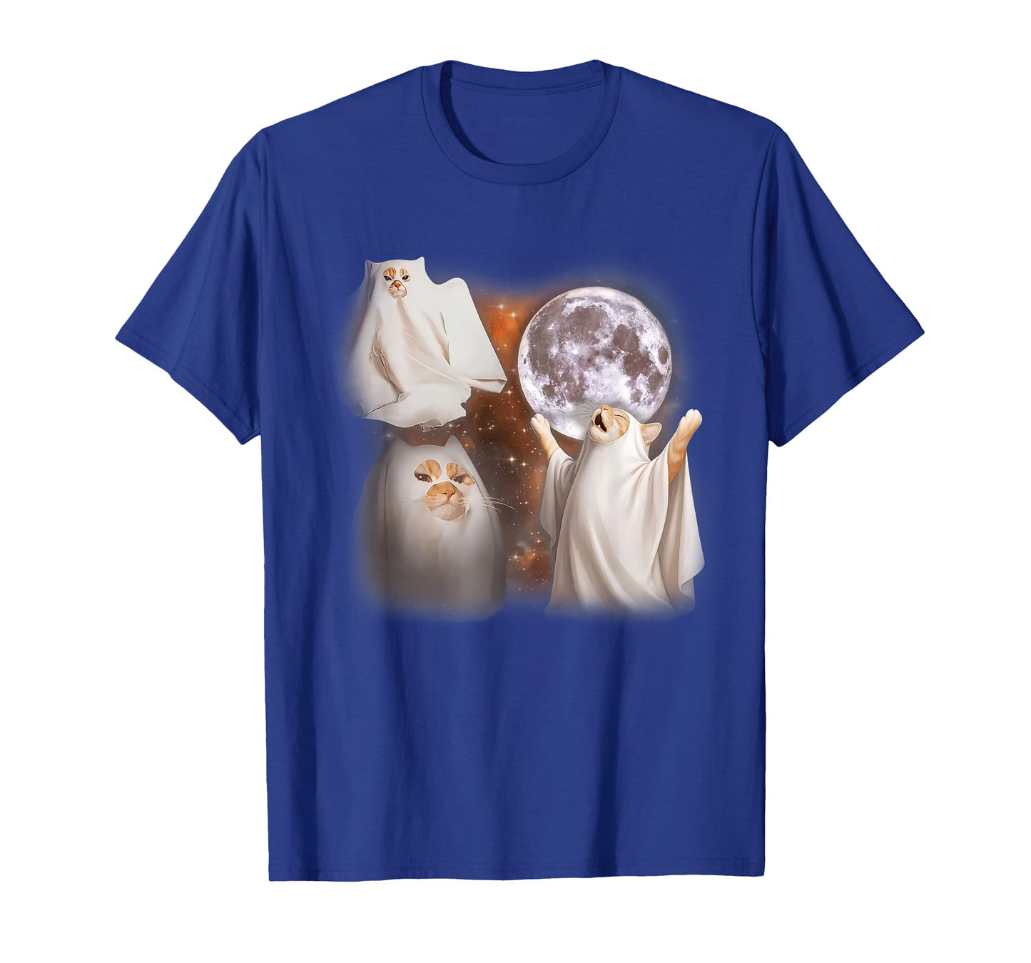 Ghost Cat Meme Gen Z Funny Halloween Men Women Kids T-Shirt