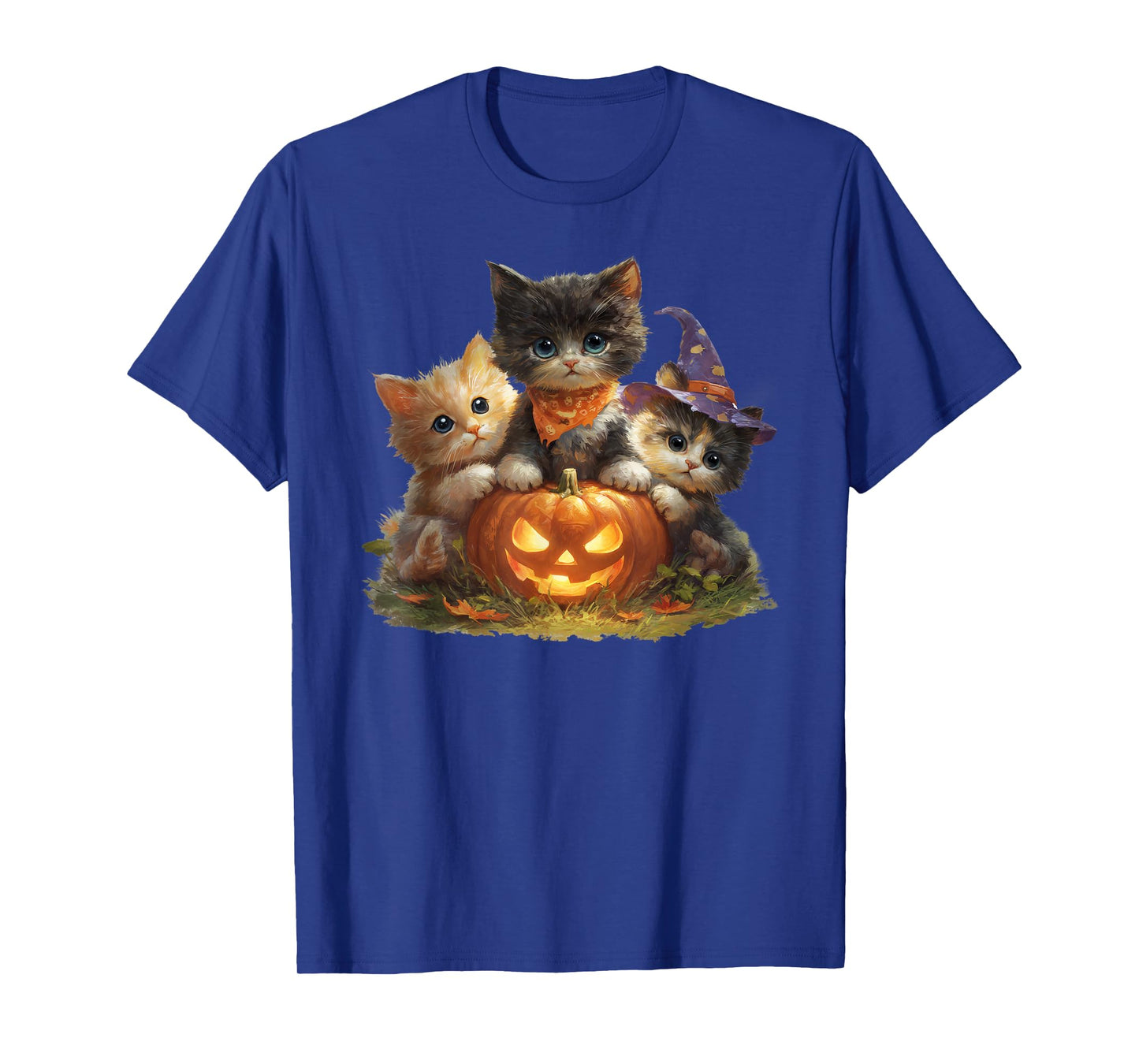 Vintage Kittens Pumpkin Cute Cat Spooky Season Halloween T-Shirt