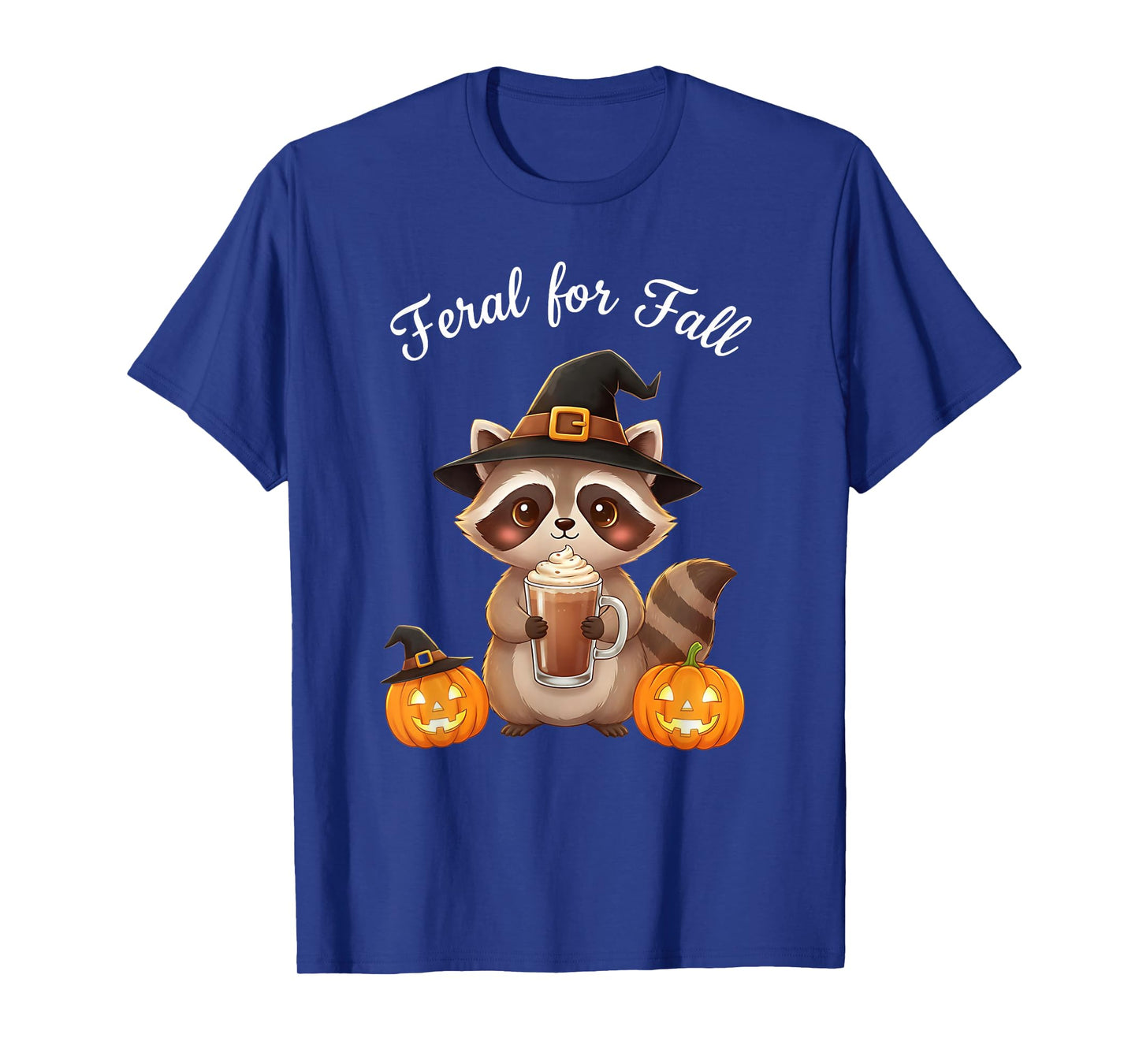 Feral for Fall Cute Raccoon Pumpkin Spice Autumn Halloween T-Shirt