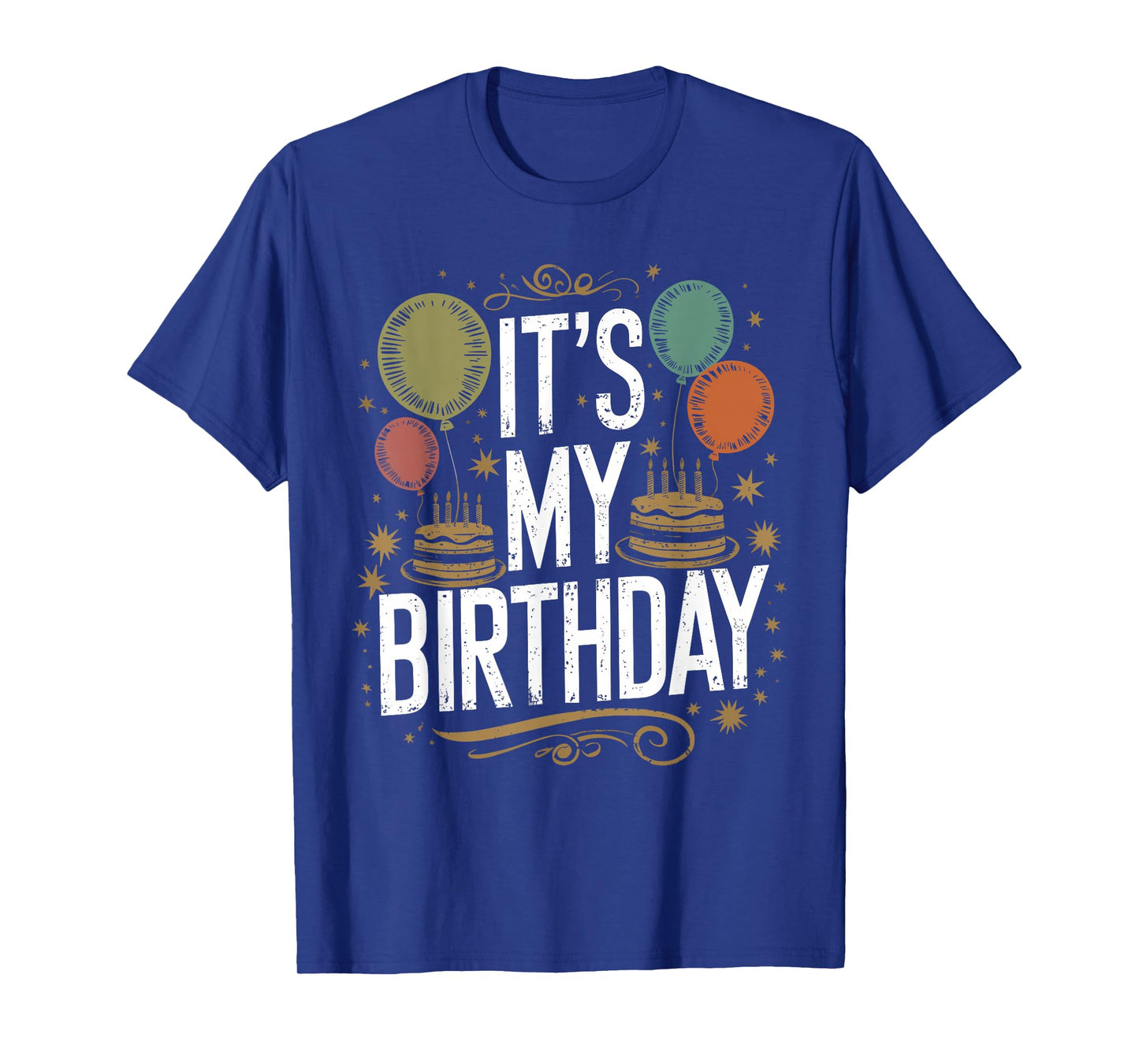 Distressed It's My Birthday Vintage Men Women Kids B-day T-Shirt
