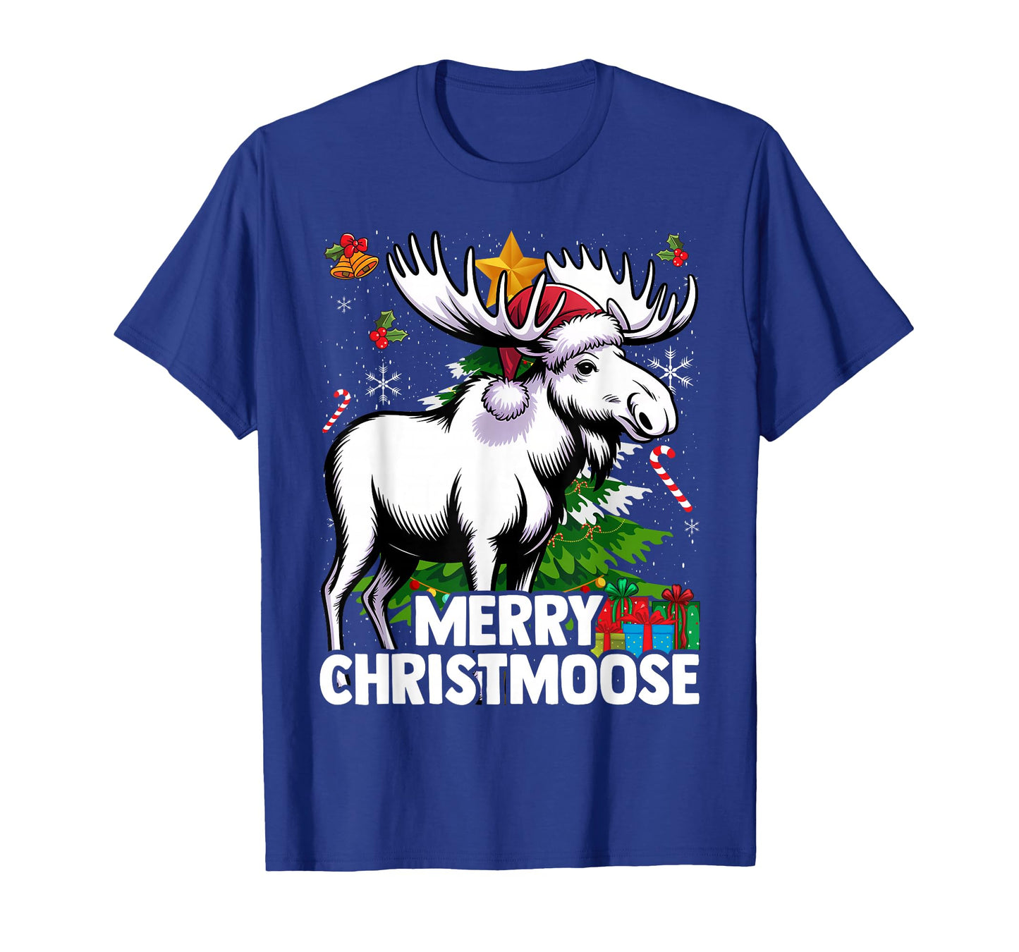 Santa Merry Christmoose: Funny Christmas Moose Pajama T-Shirt
