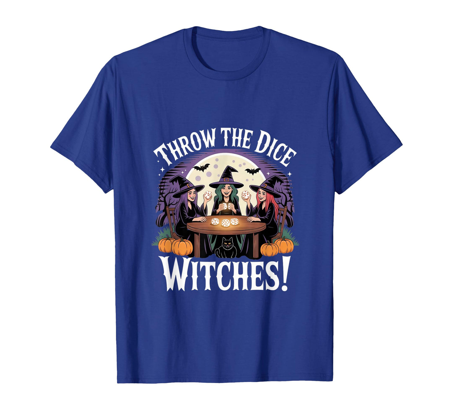 Throw The Dice Witches Funny Halloween Party Bunco Women T-Shirt