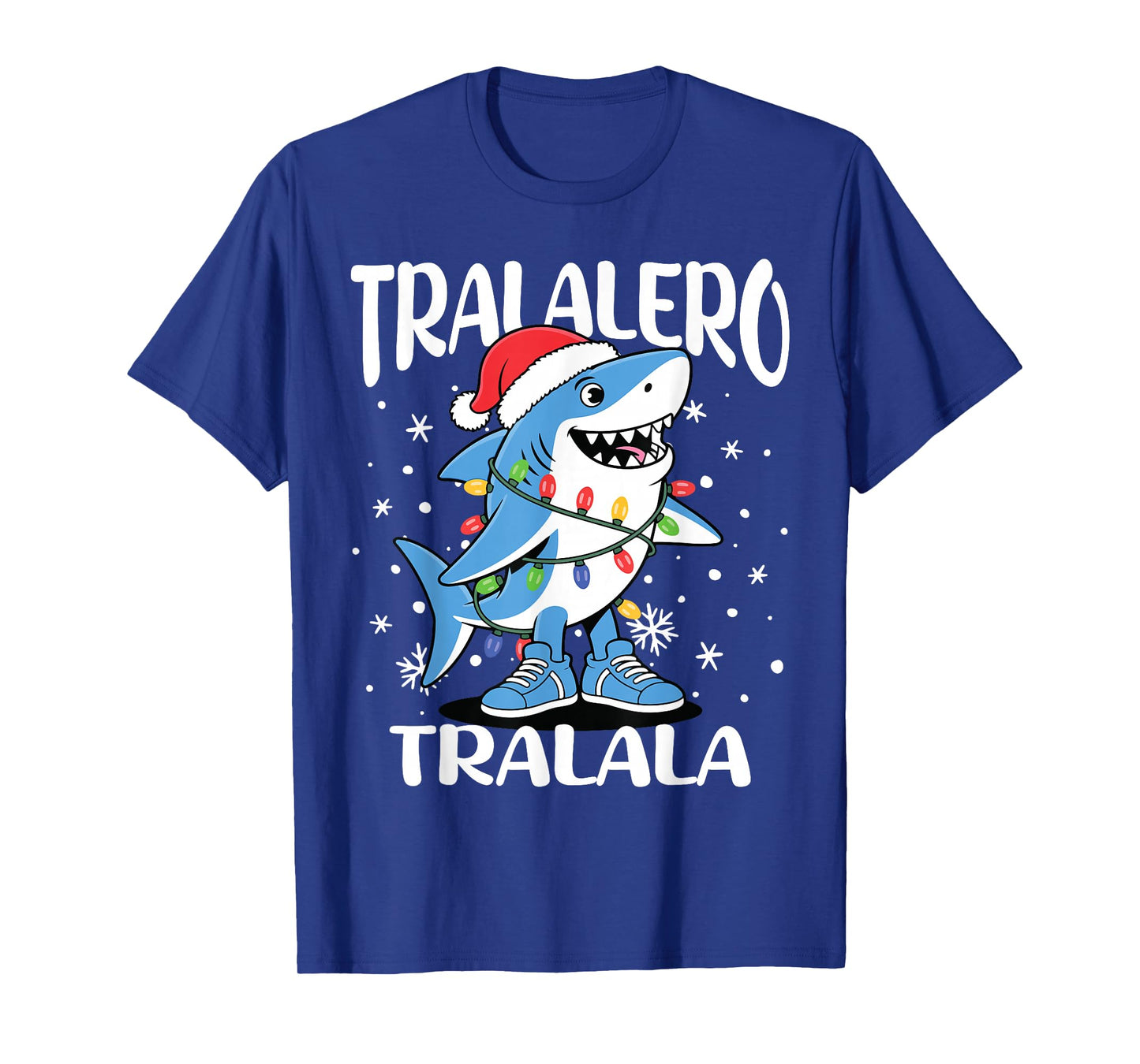 Tralalero Tralala Santa Hat Funny Shark Meme Christmas Kids T-Shirt