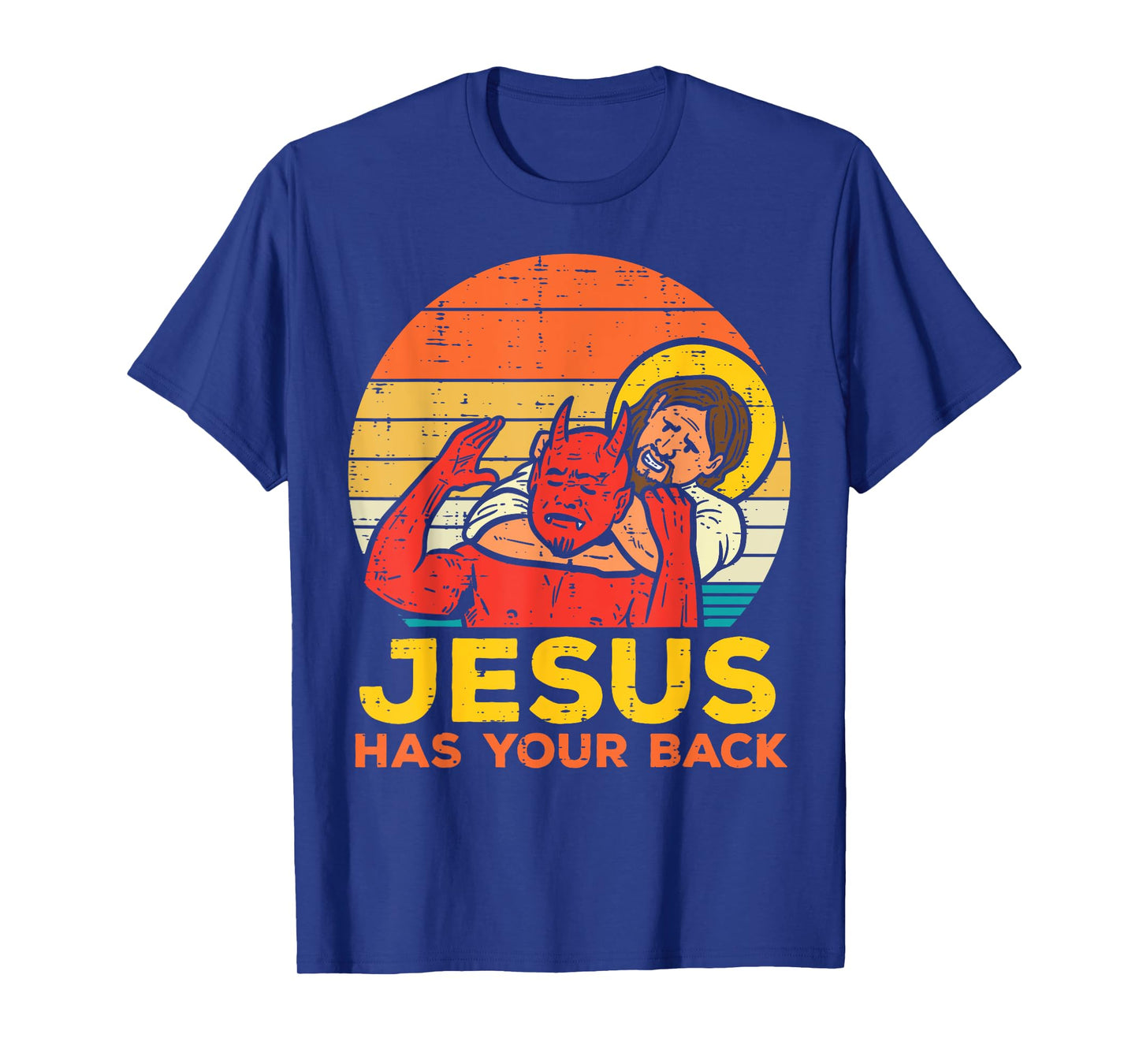Jesus Has Your Back Jiu Jitsu Retro Christian Men Women Kids T-Shirt