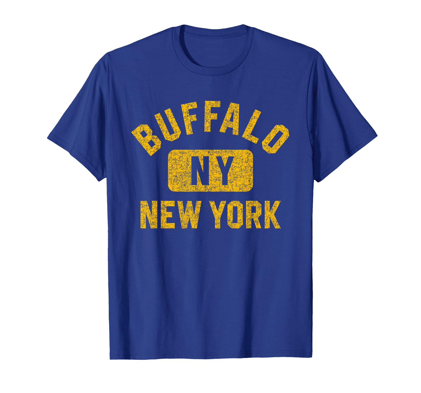 Buffalo New York Gym Style Distressed Amber Print T-Shirt