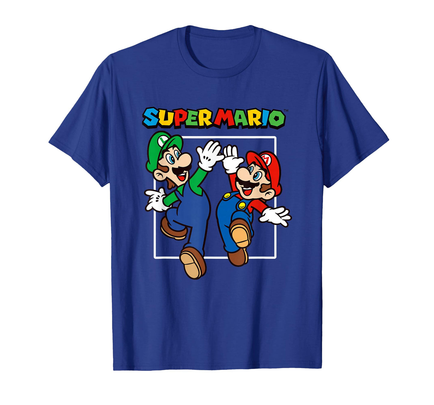 Super Mario Bros Big Jump High Five Retro Portrait T-Shirt