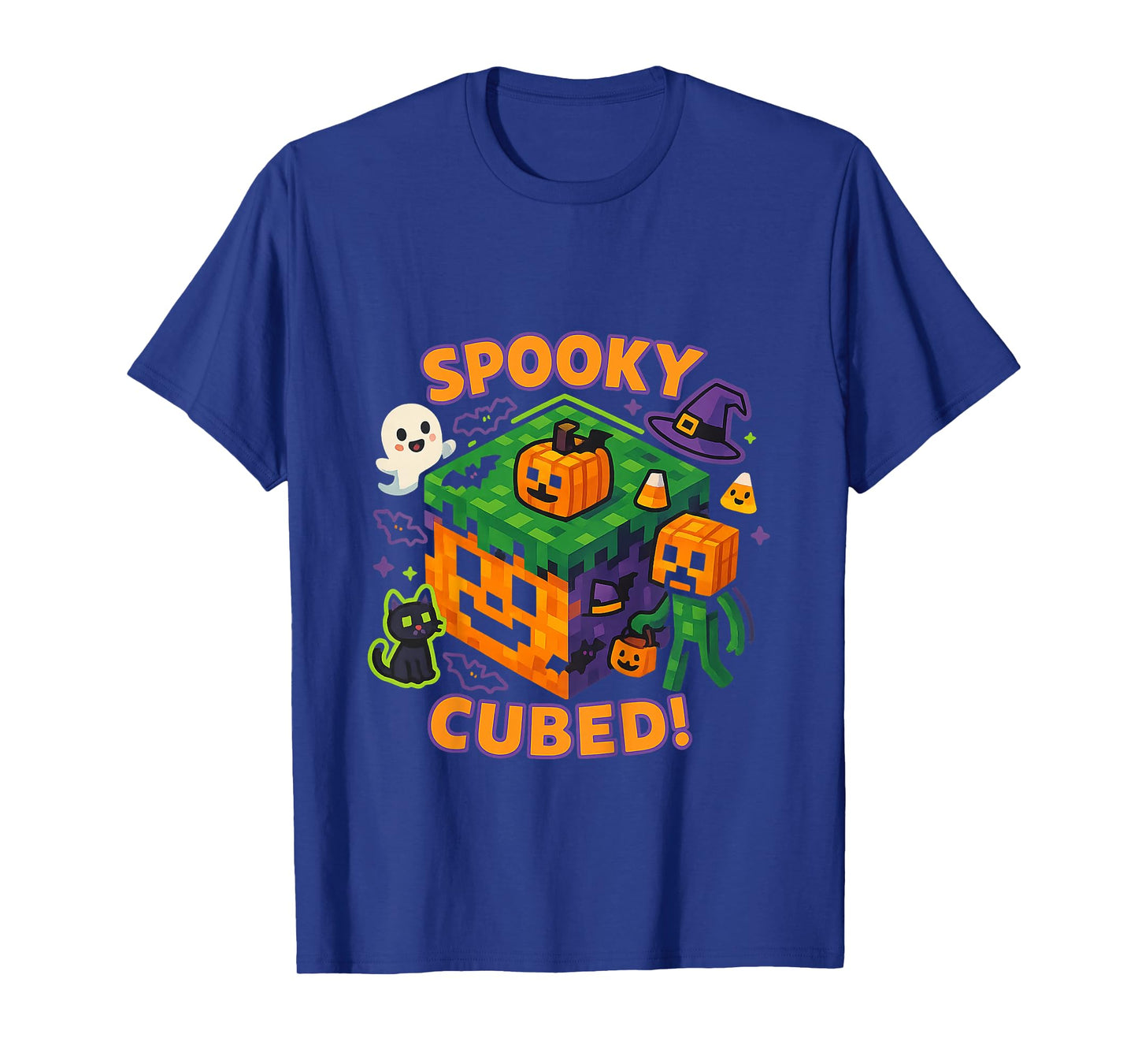 Kids Spooky Cubed Halloween Fun T-Shirt