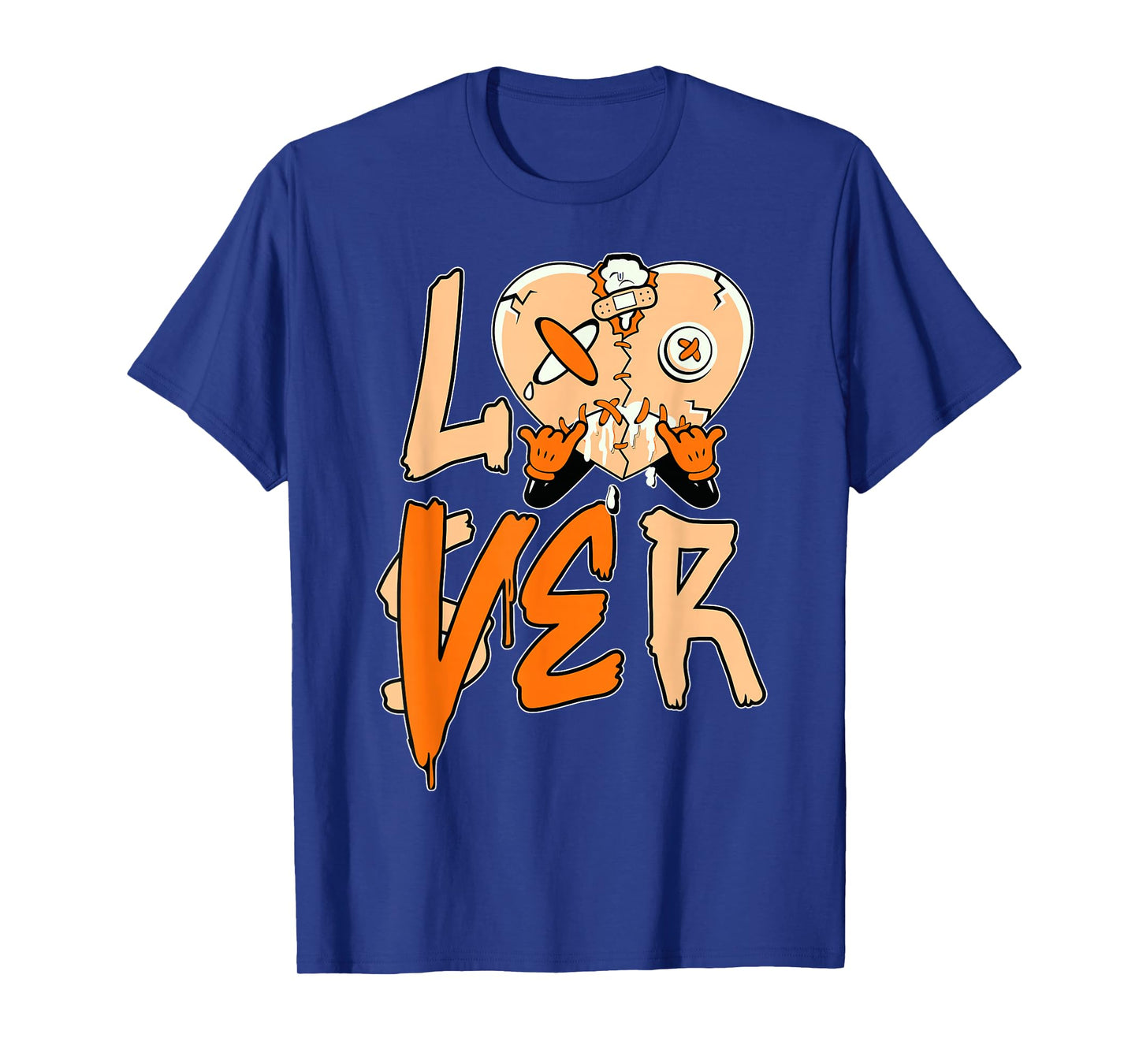 Orange Loser Lover Pink Drip Heart Matching Tee Men Women T-Shirt