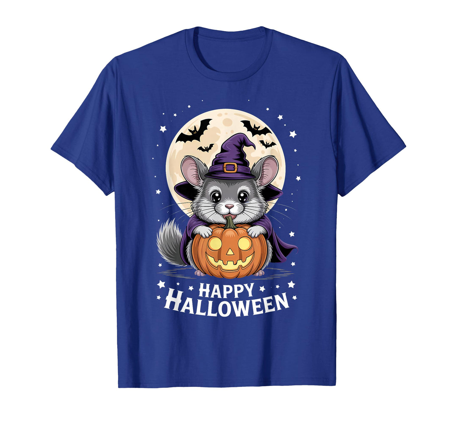 Halloween Chinchilla Witch Hat Pumpkin Spooky T-Shirt