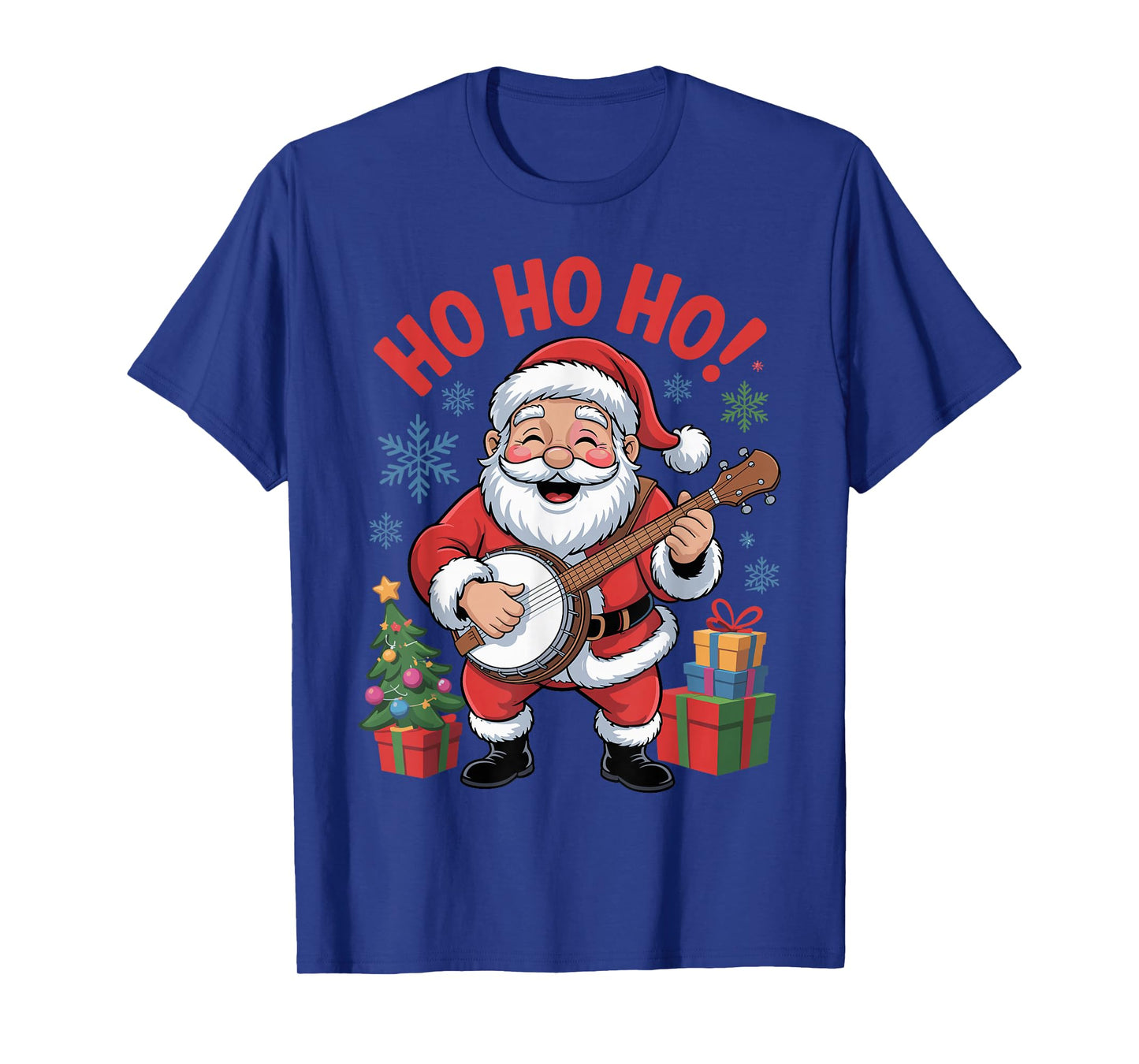 Funny Santa Playing Banjo Holiday Chrismas Xmas Pajama T-Shirt