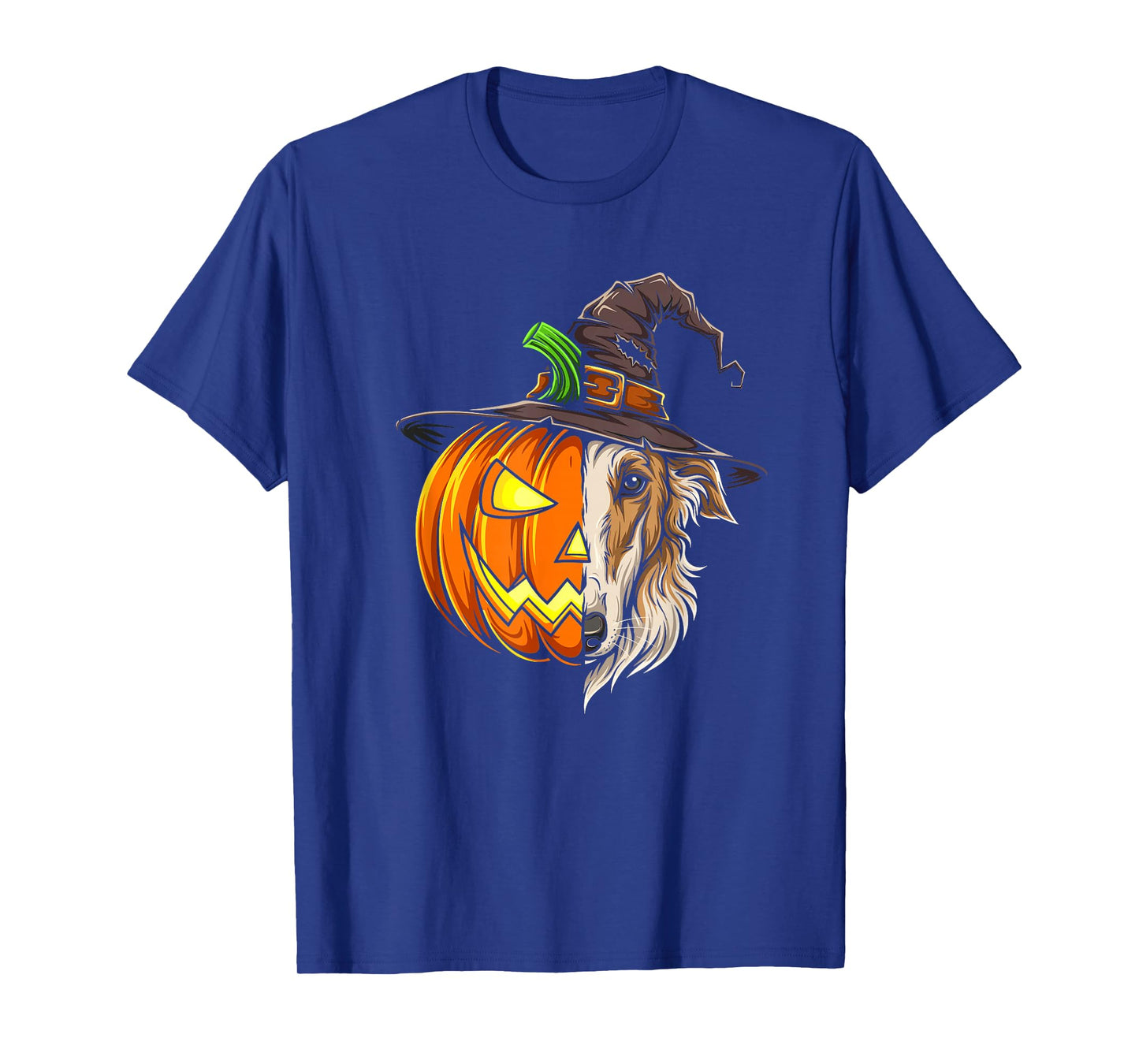 Borzoi Pumpkin Jack O Lantern Halloween Kids Mens Womens T-Shirt
