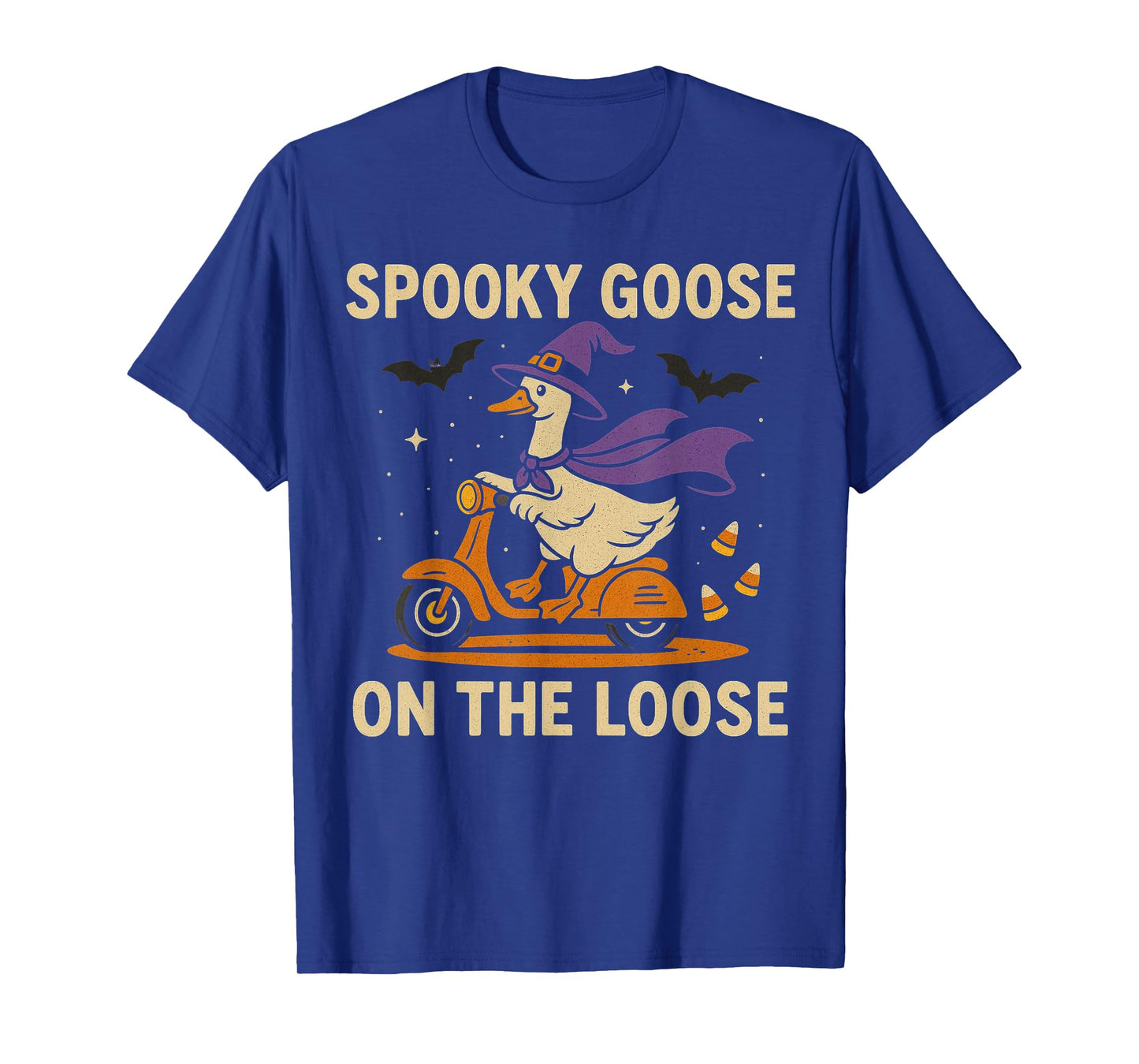 Vintage Spooky Goose on The Loose Funny Halloween Retro T-Shirt