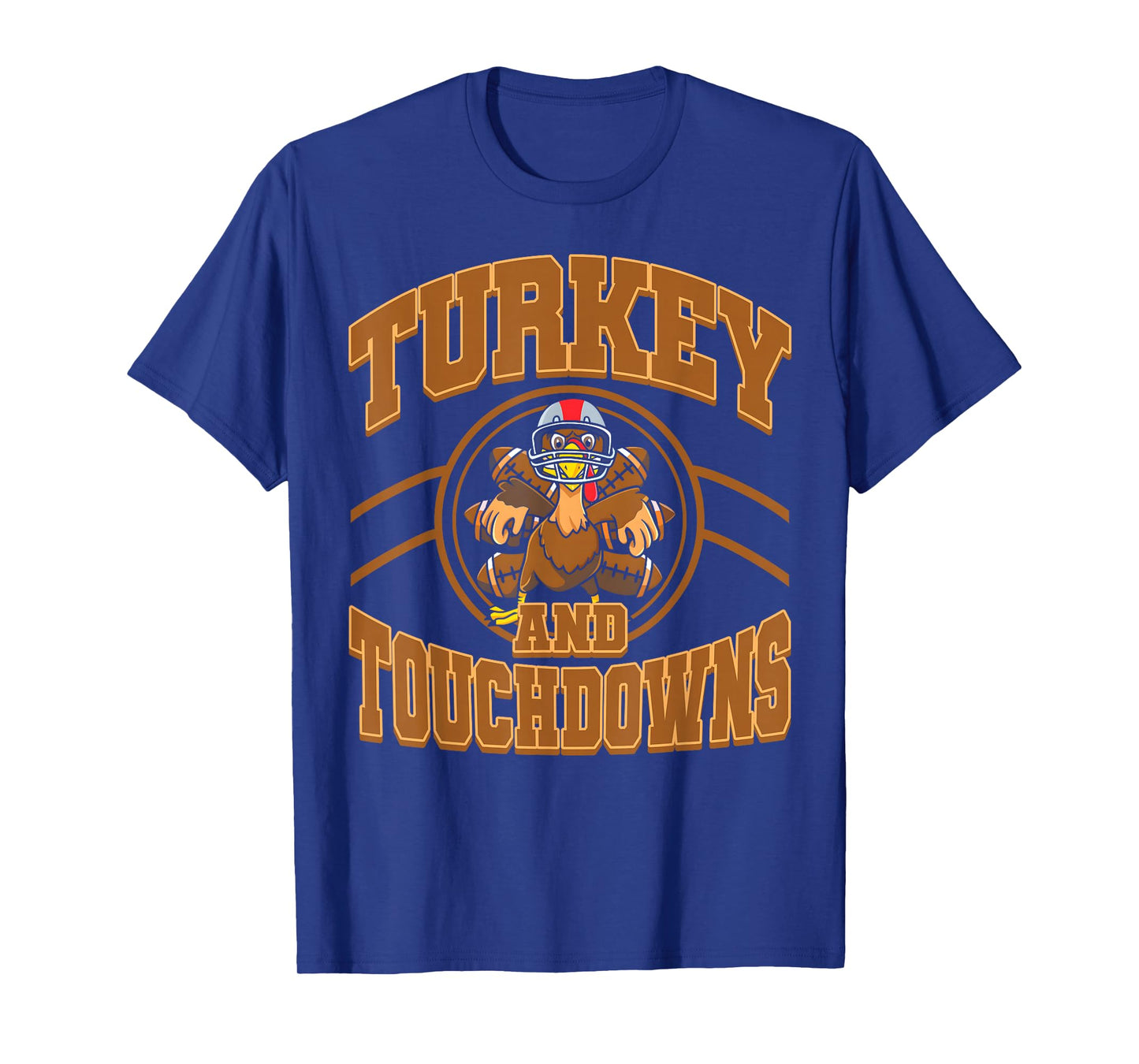 Thanksgiving Turkey and Touchdowns Football Fall Men Boys T-Shirt