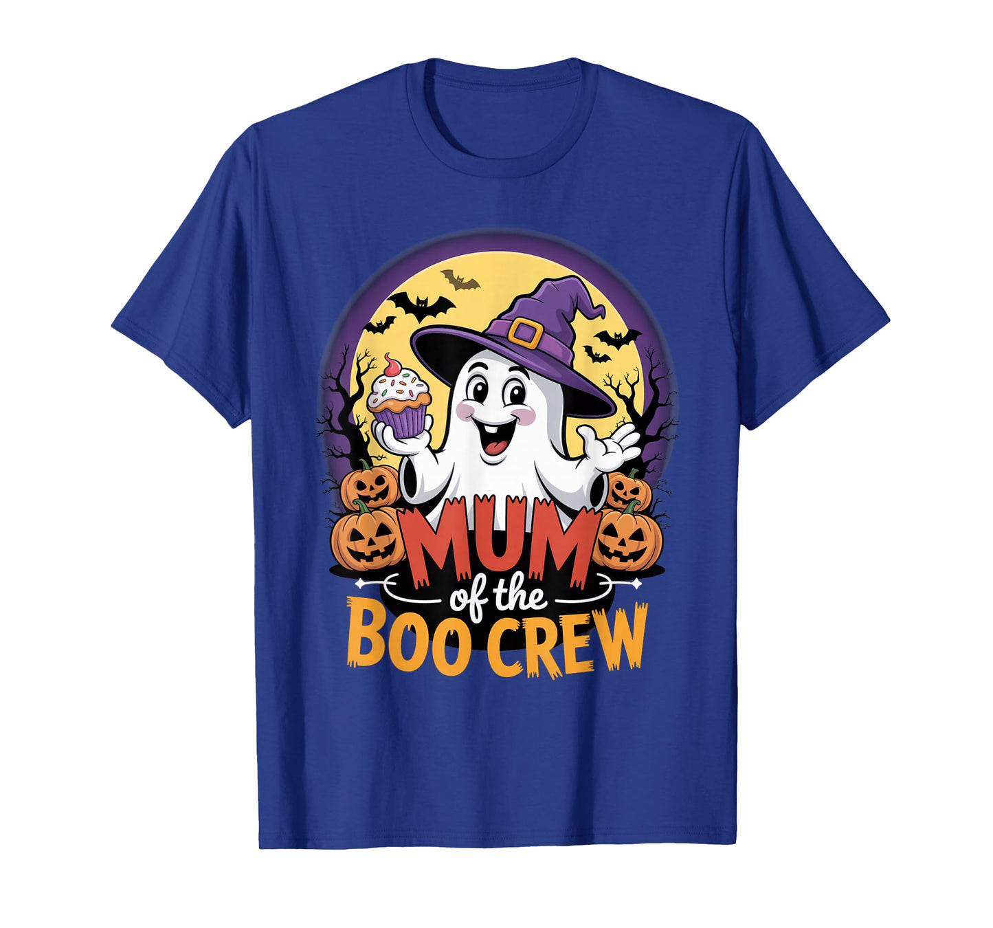 Mum of The Boo Crew Halloween Ghost Outfit Cupcake Pumpkins T-Shirt