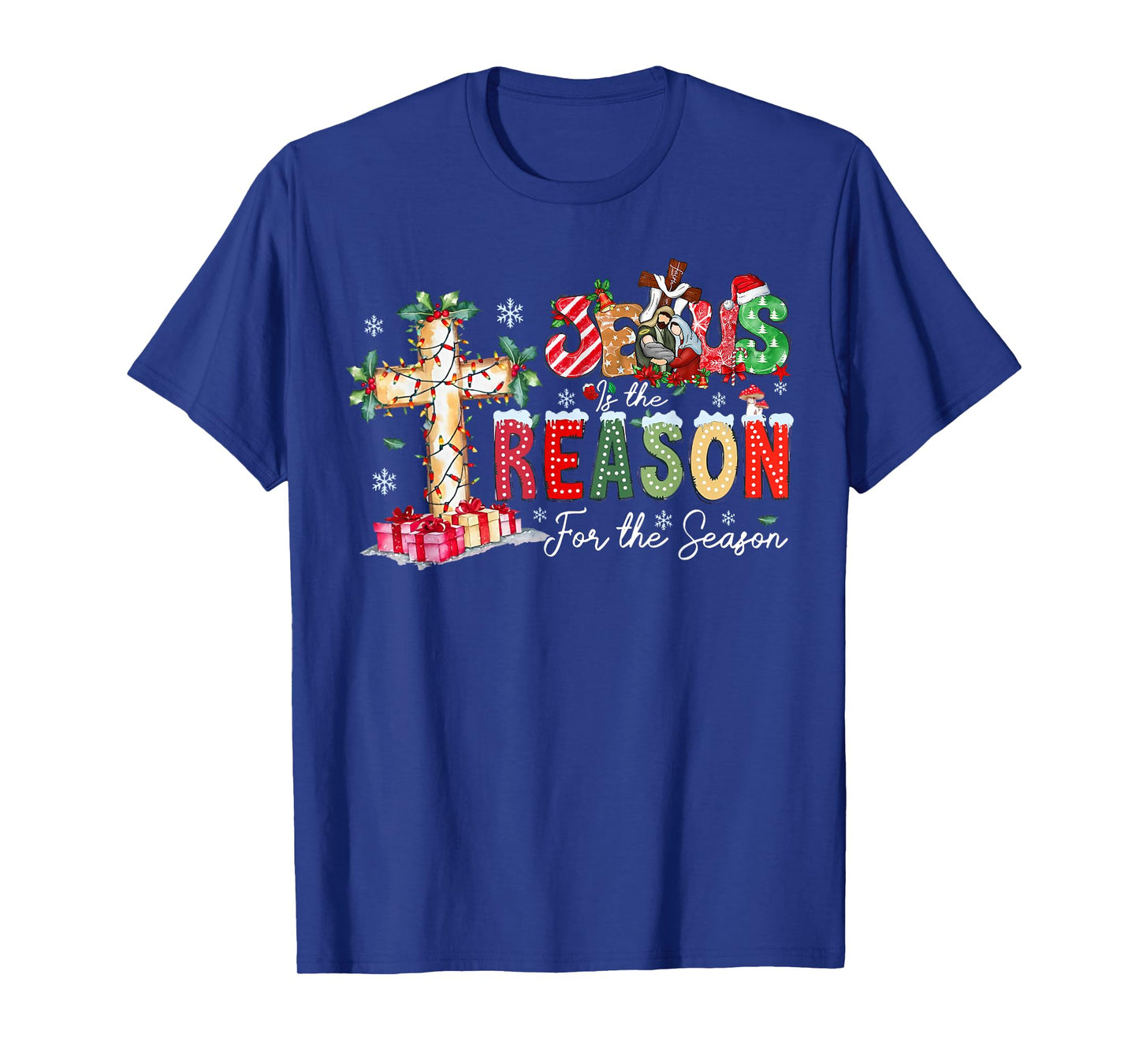 Christmas Jesus Reason Season Xmas Christian Men Women Kids T-Shirt