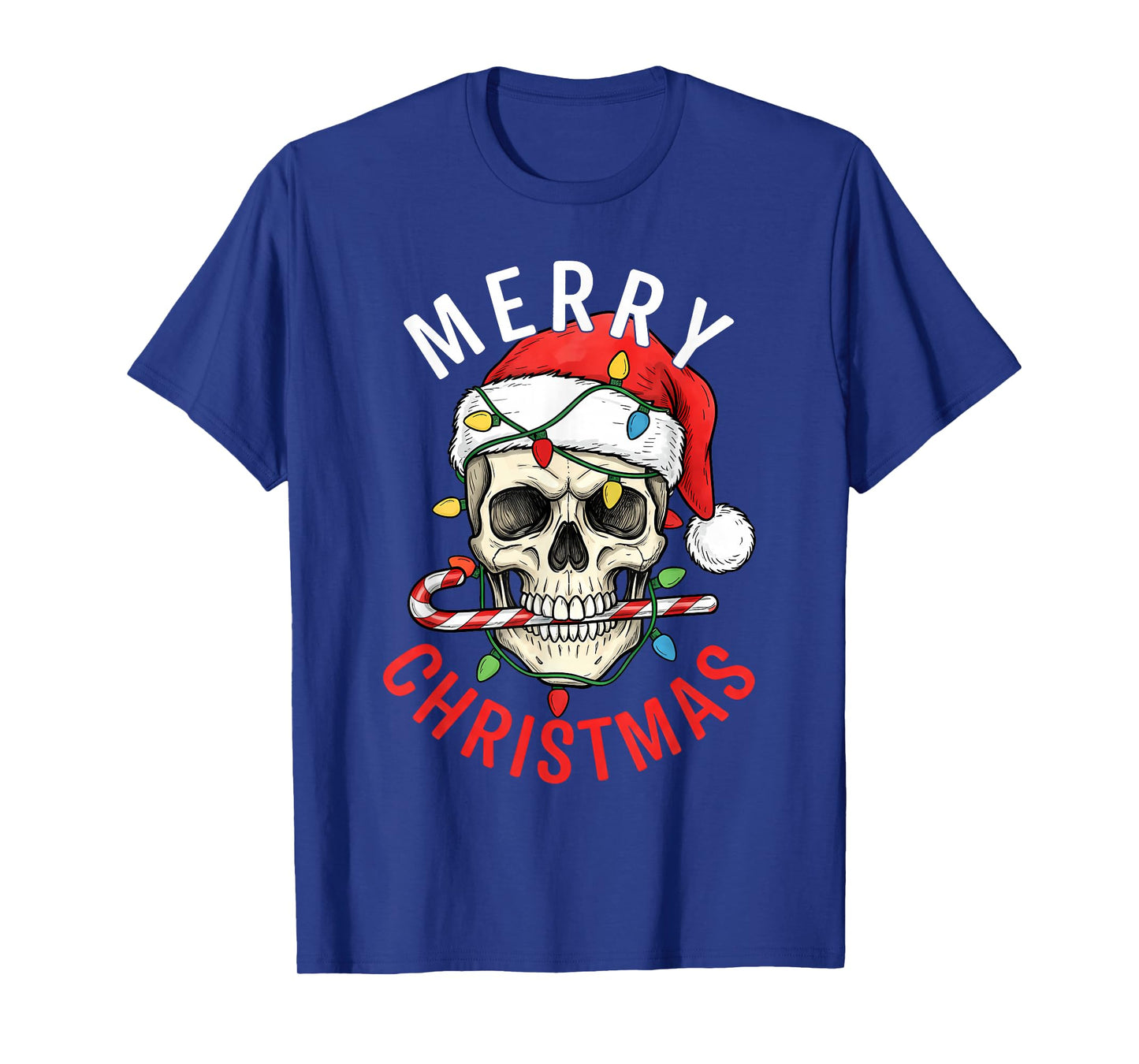 Santa Skull Hat Merry Christmas Family Matching Boys Men T-Shirt