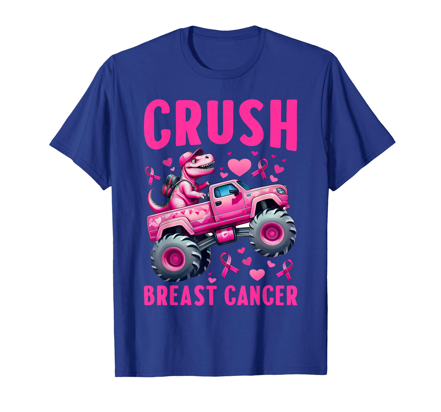 Crush Breast Cancer Awareness Monster Truck Toddler Boy Kids T-Shirt