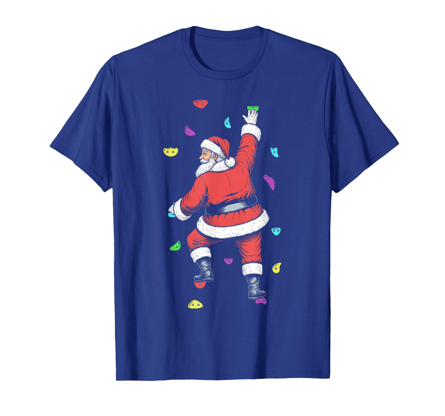 Rock Climber Indoor Wall Climbing Santa Claus Funny Climbers T-Shirt
