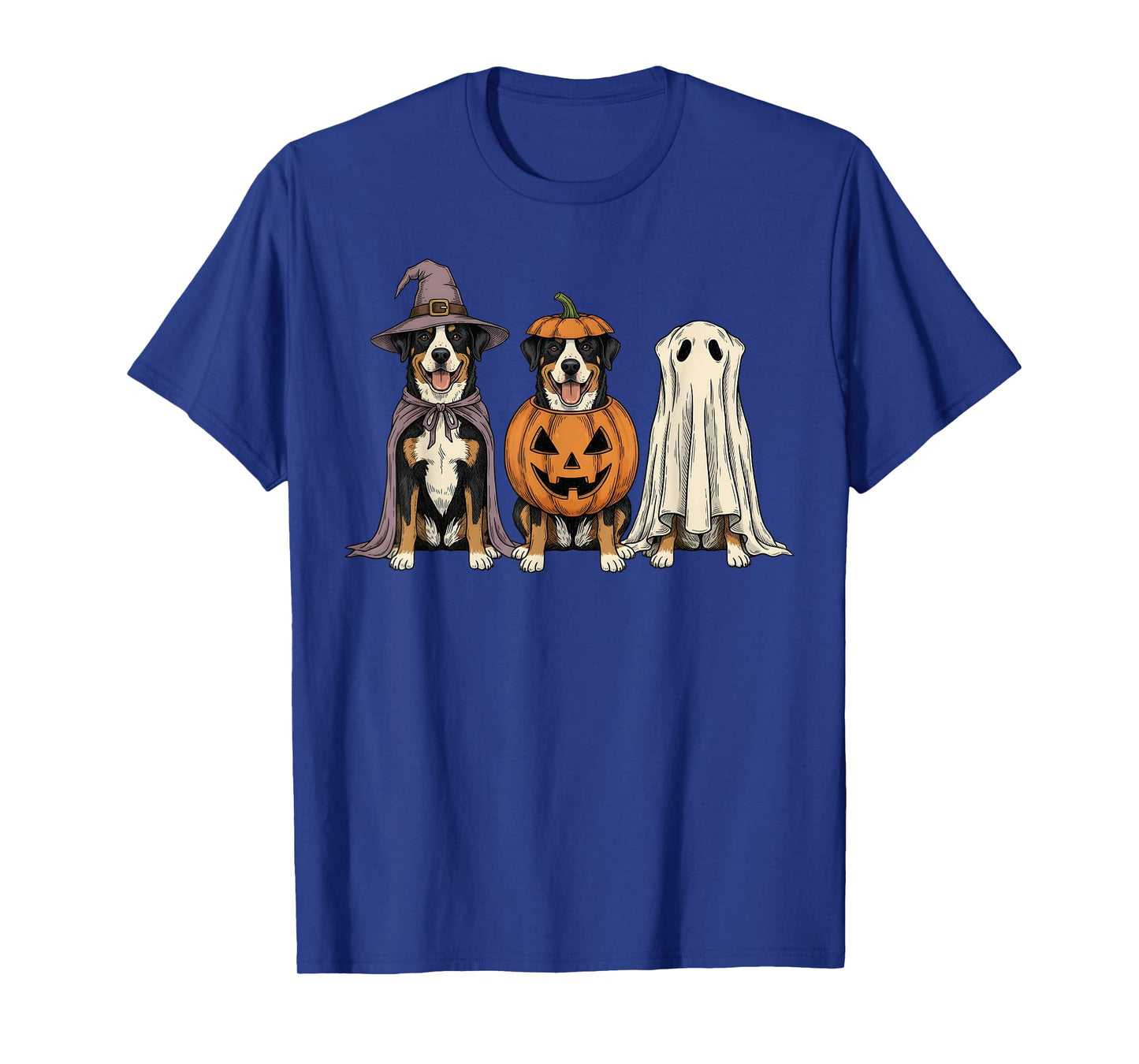 Spooky Ghost Greater Swiss Mountain Dog Pumpkin Halloween T-Shirt