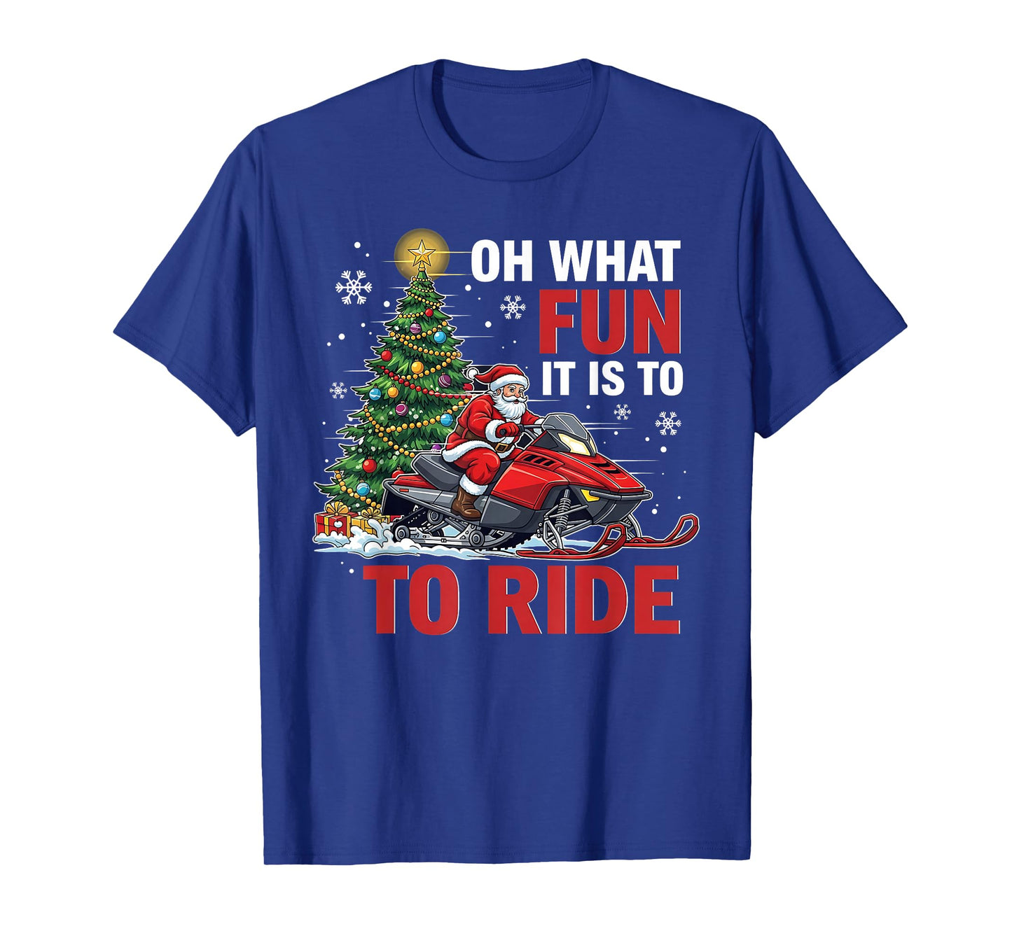 Santa Snowmobile Christmas Funny Snowmobiling Rider T-Shirt