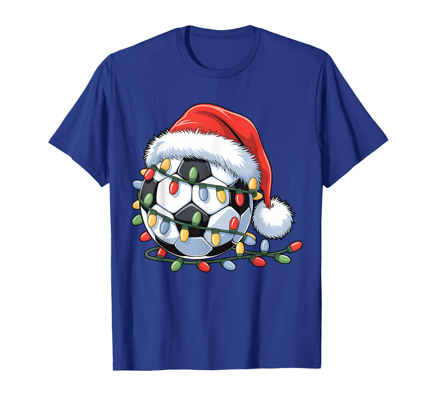 Soccer Ball Santa Hat Xmas Funny Christmas Soccer Lover T-Shirt