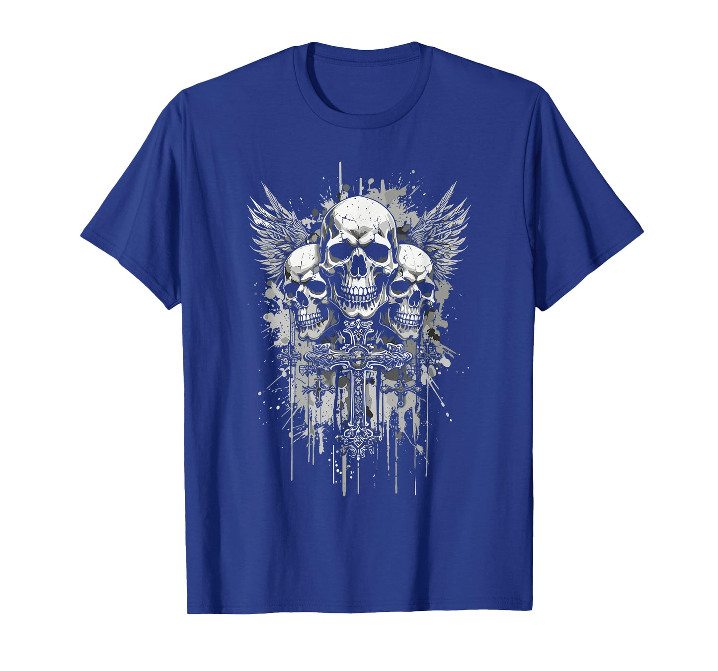 Y2K Grunge Aesthetic Alt Goth Skull Cross Gothic T-Shirt