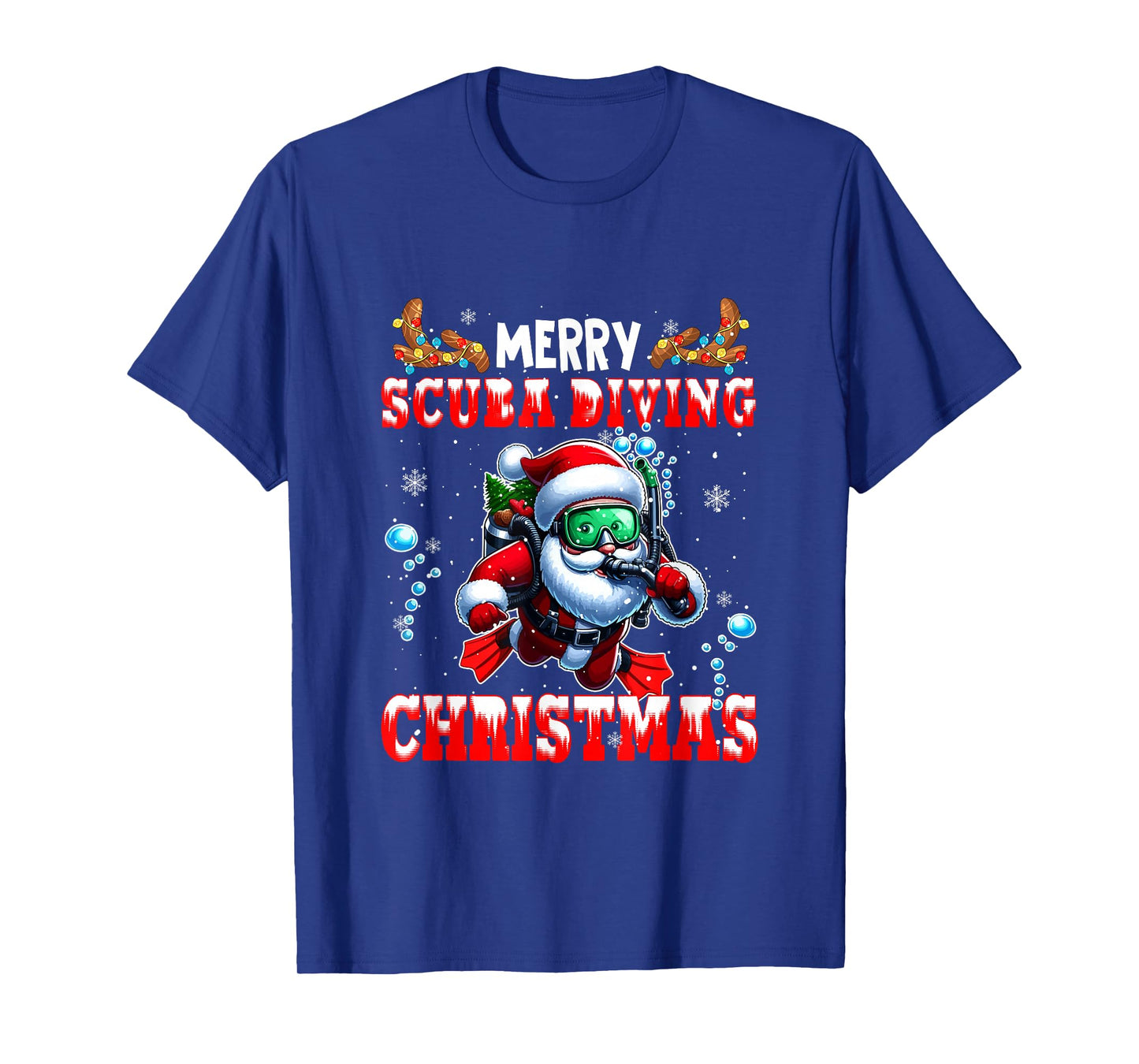 Merry Christmas Scuba Diving Santa Costume Sport Lover T-Shirt