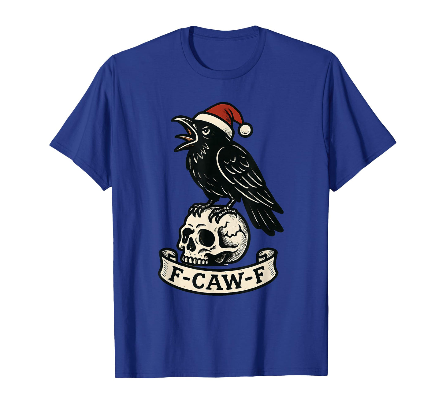 Christmas F Caw F Crow Women F-Caw-F Black Bird Santa Hat T-Shirt