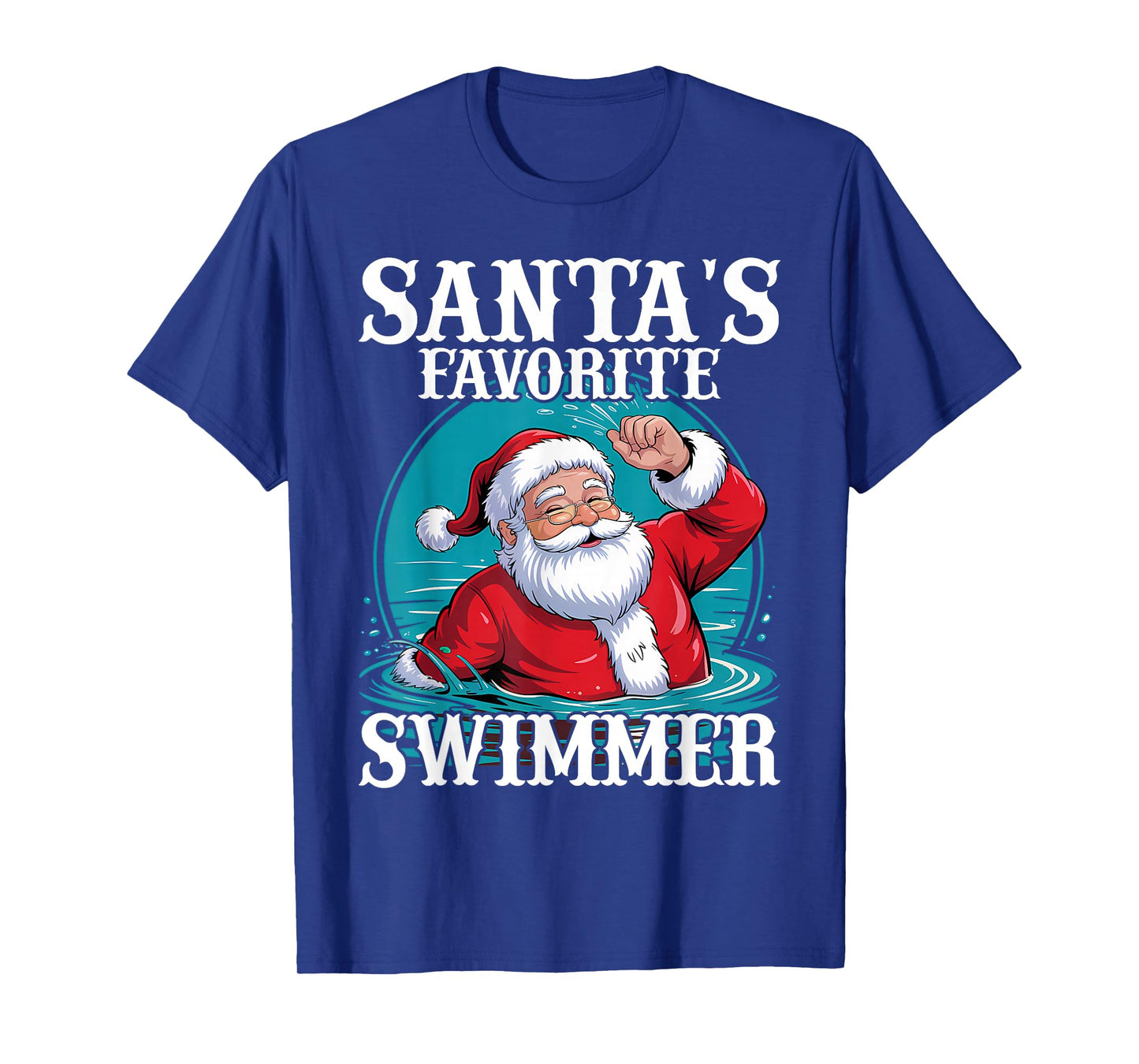 Santa's Favorite Swimmer Christmas Funny Xmas Swimming Swim T-Shirt