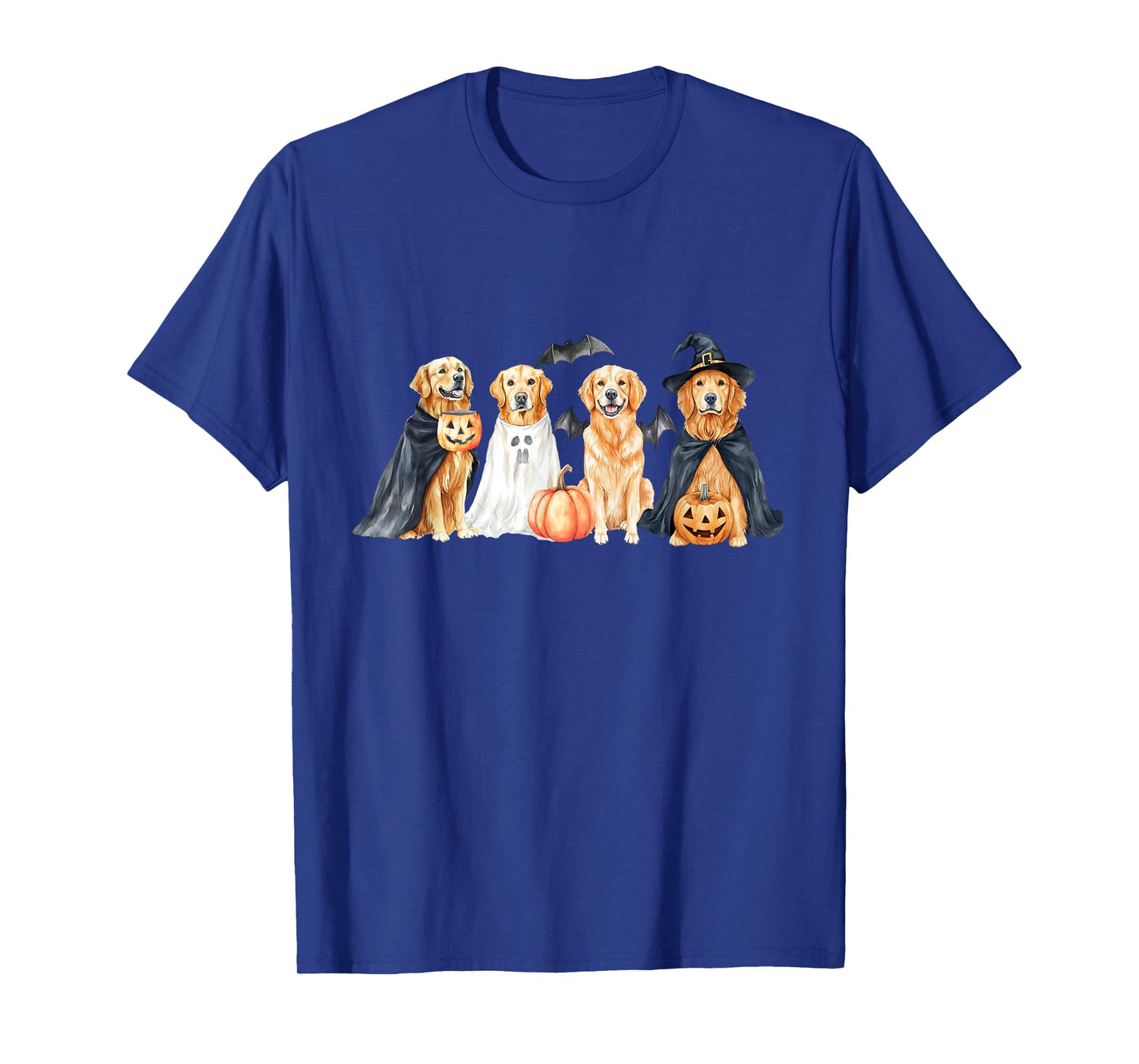 Golden Retriever Dog Witch Mummy Ghost Boo Costume Halloween T-Shirt