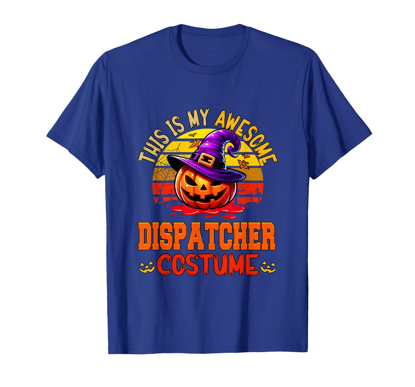 Vintage My Awesome Dispatcher Costume Witch Carved Pumpkin T-Shirt