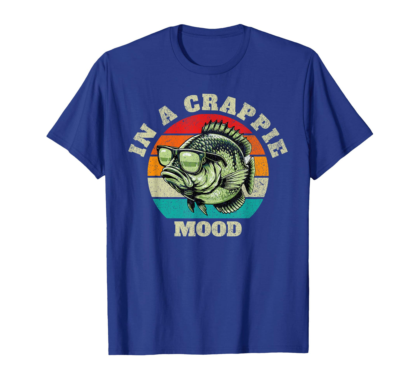 Funny In A Crappie Mood Retro Fishing Sarcastic Dad Mens T-Shirt
