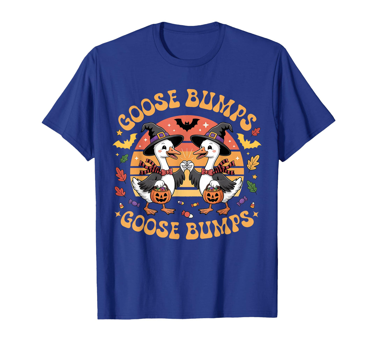 Funny Goose Bumps Halloween Geese Fist Bump T-Shirt