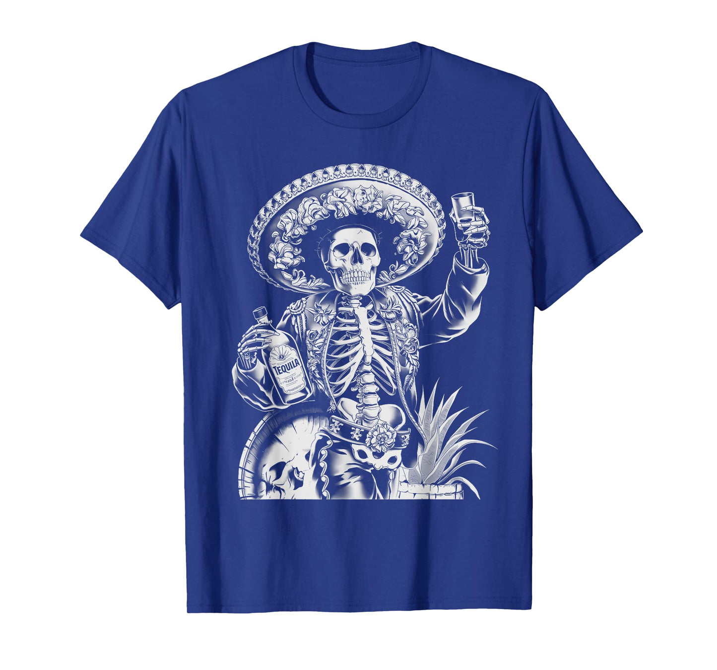 Mexico Vintage Skeleton Tequila Dia De Los Muertos Mexican T-Shirt
