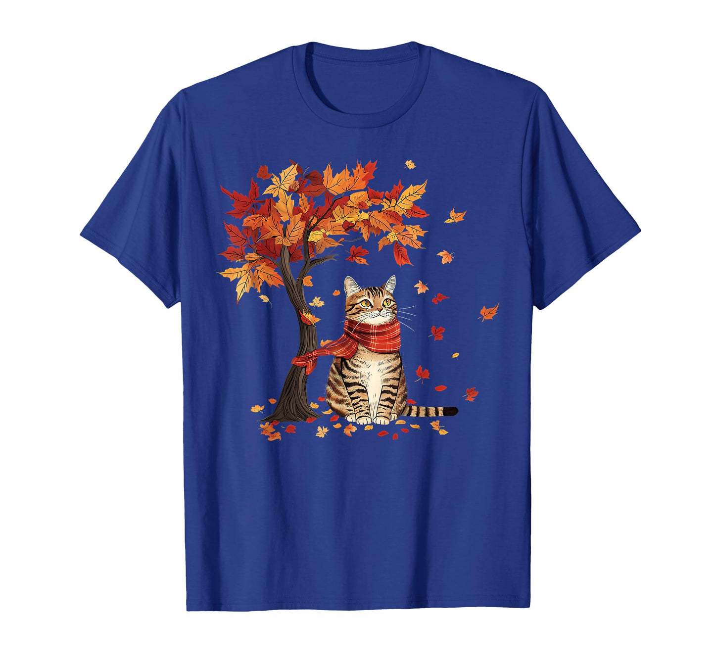Cat Leaf Fall Tree Hello Autumn Thanksgiving It's Fall Y'all T-Shirt