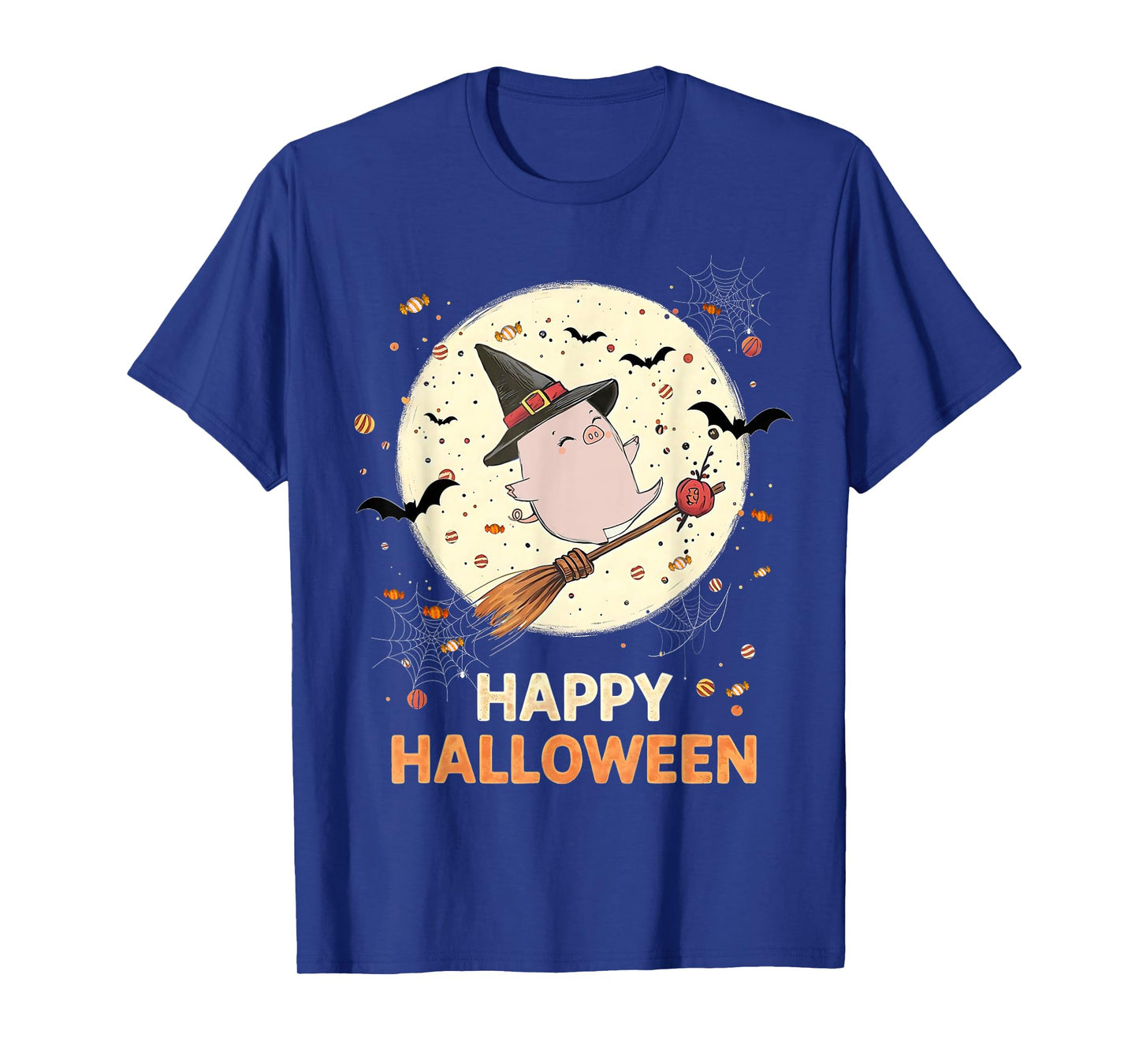 Pig Witch Candy Spooky Ghost Piglet Farmer Halloween Costume T-Shirt