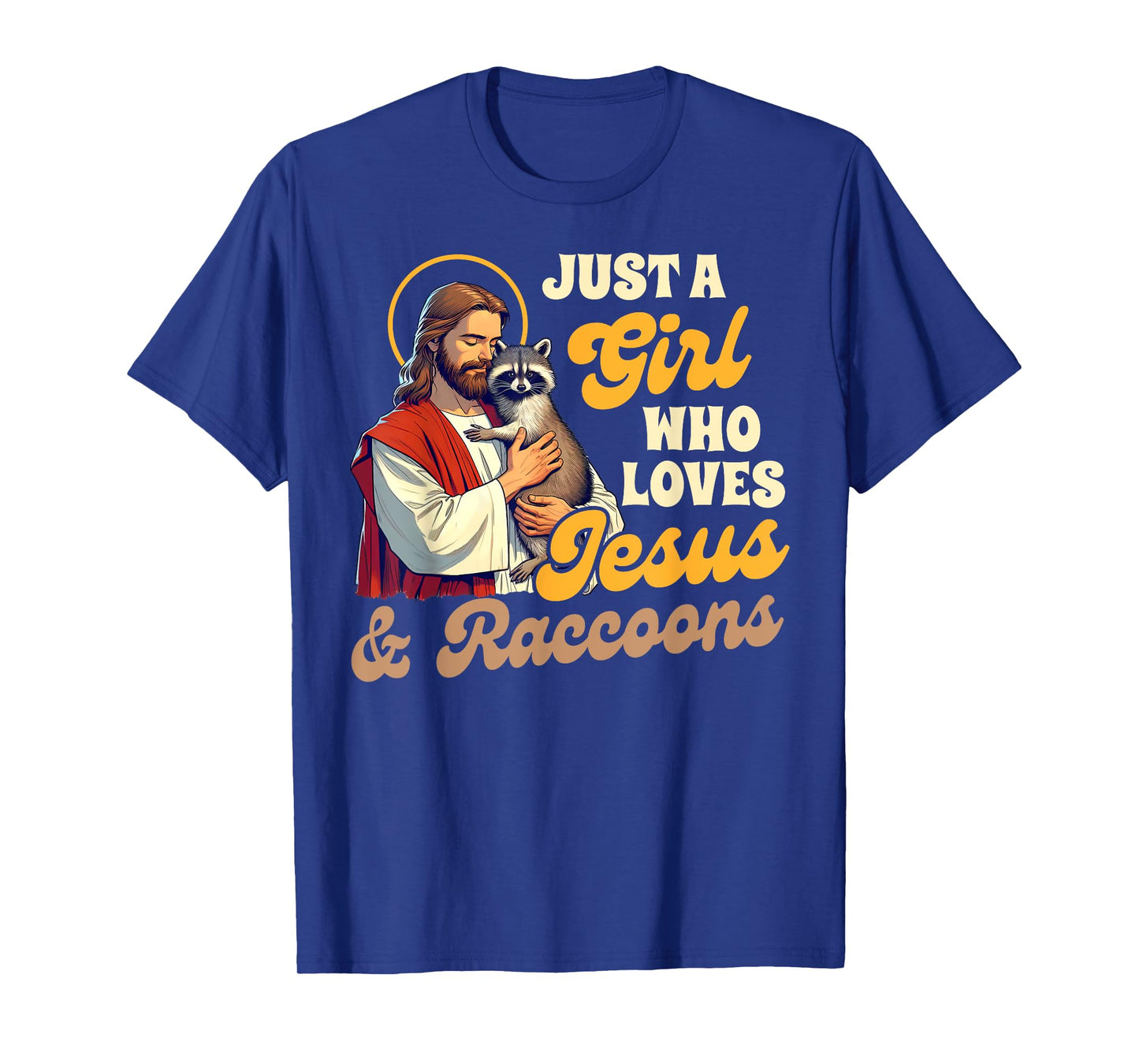 Christian Racoon Trash Panda A Girl Loves Jesus & Raccoons T-Shirt